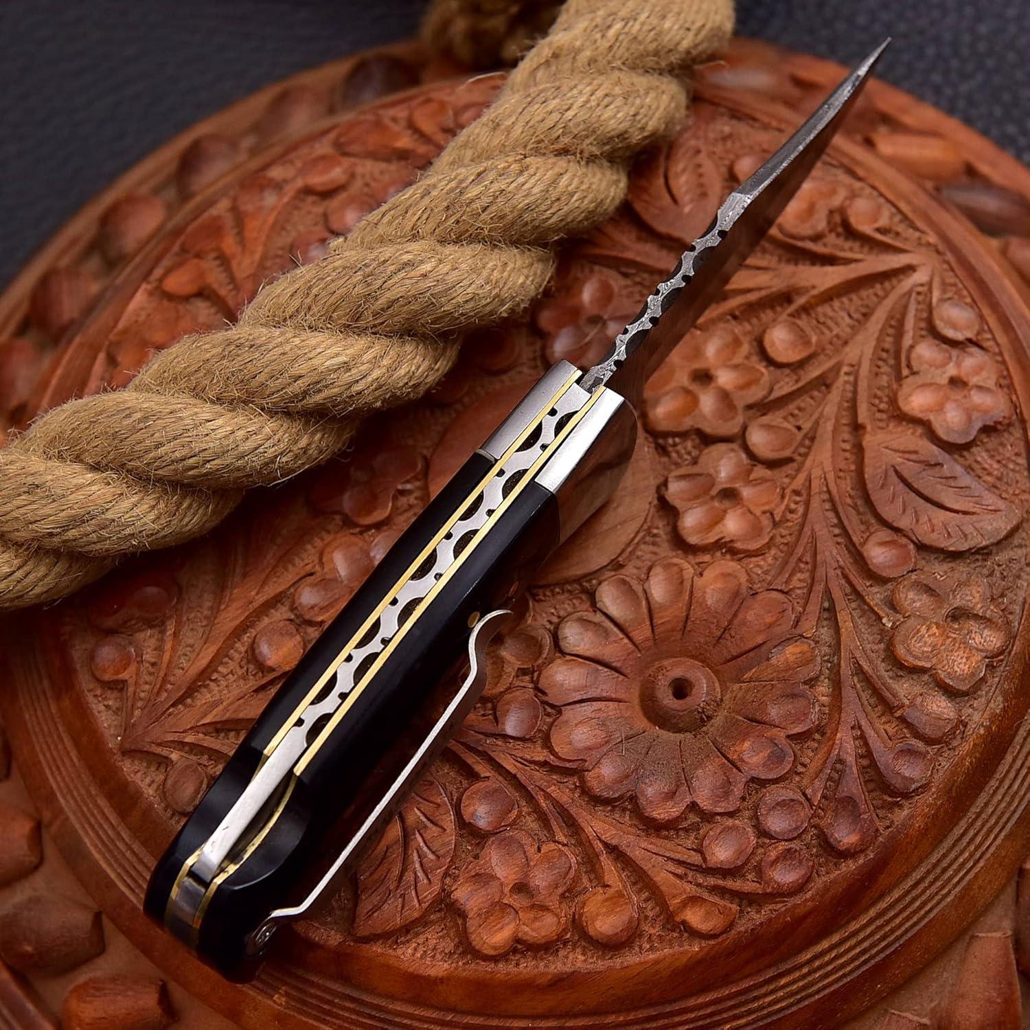 Cuchillo de bolsillo Damasco Forgemen FM807, 16.5 cm, Plegable