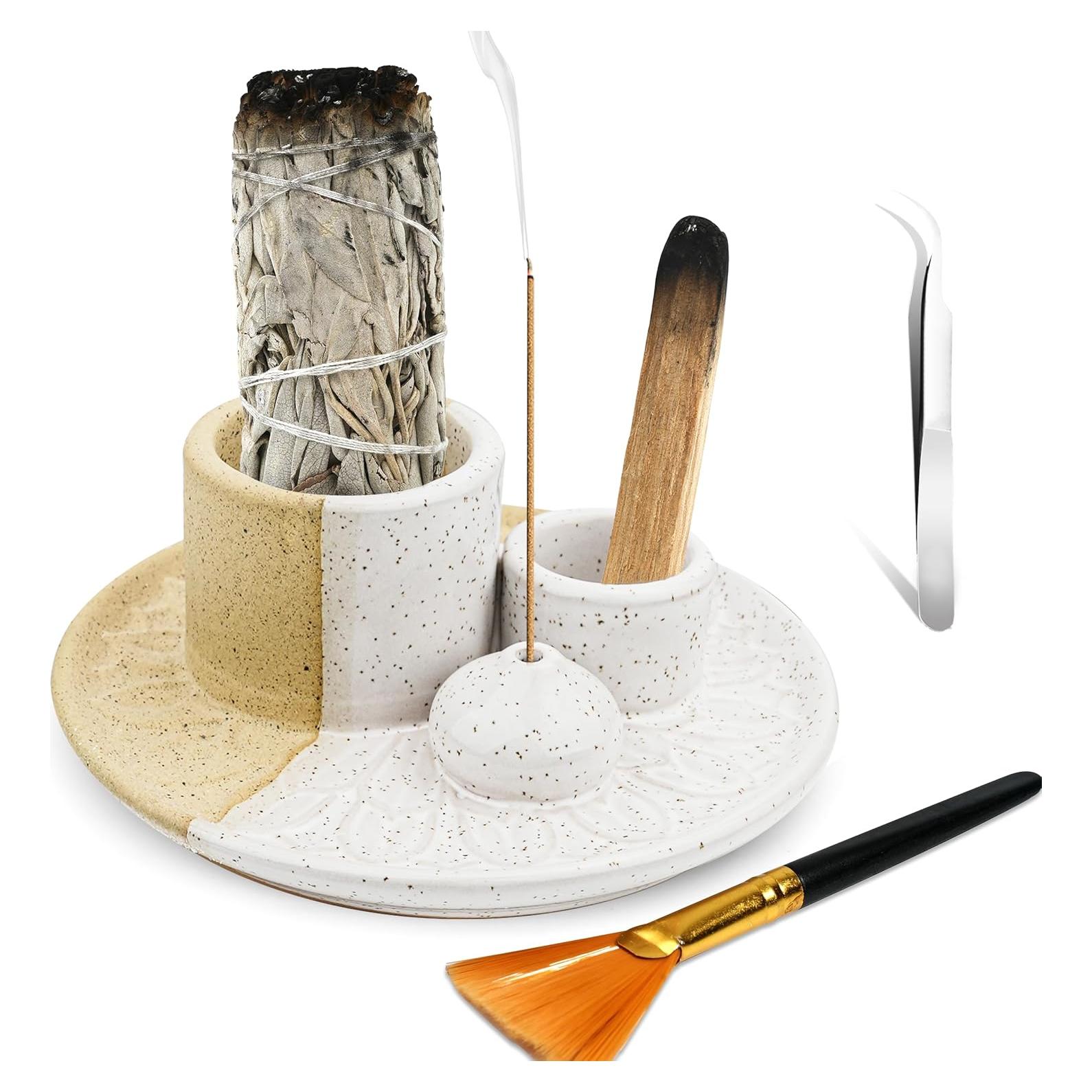 Soporte para Incienso 4 en 1 KJQJLY Cerámica Redonda