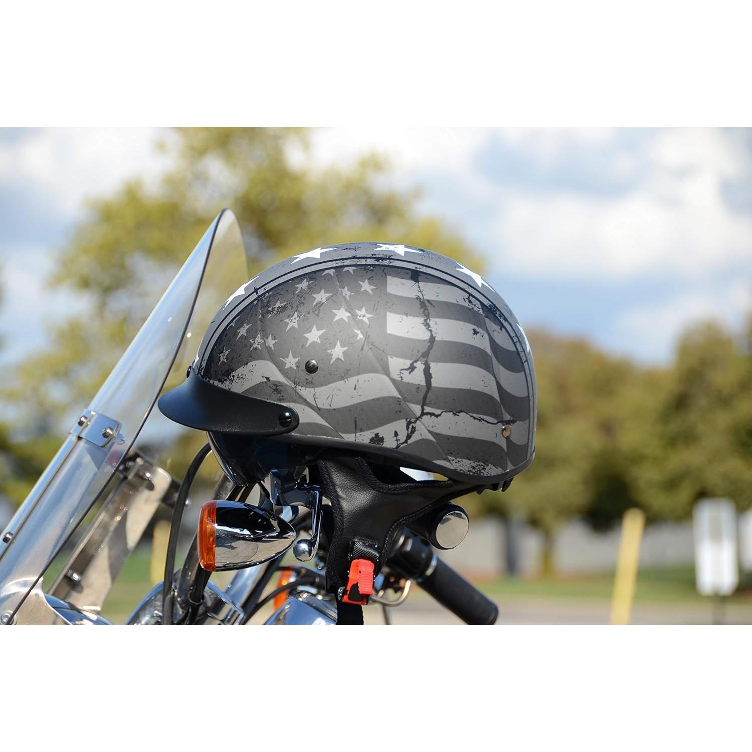 Casco de Moto Vega Warrior Half con Visera Solar - Mediano