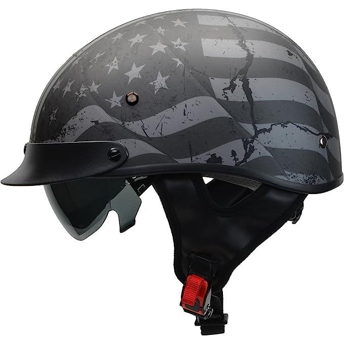 Casco de Moto Vega Warrior Half con Visera Solar - Mediano