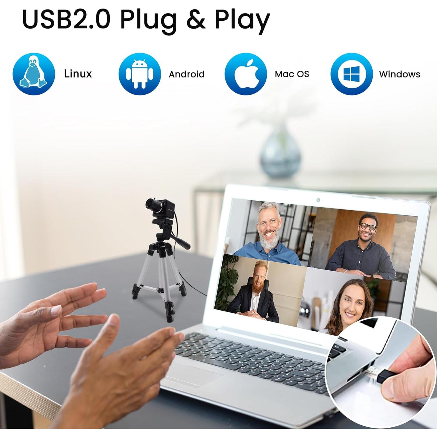 Cámara USB SVPRO 1080P 60fps con Lente Zoom 2.8-12mm