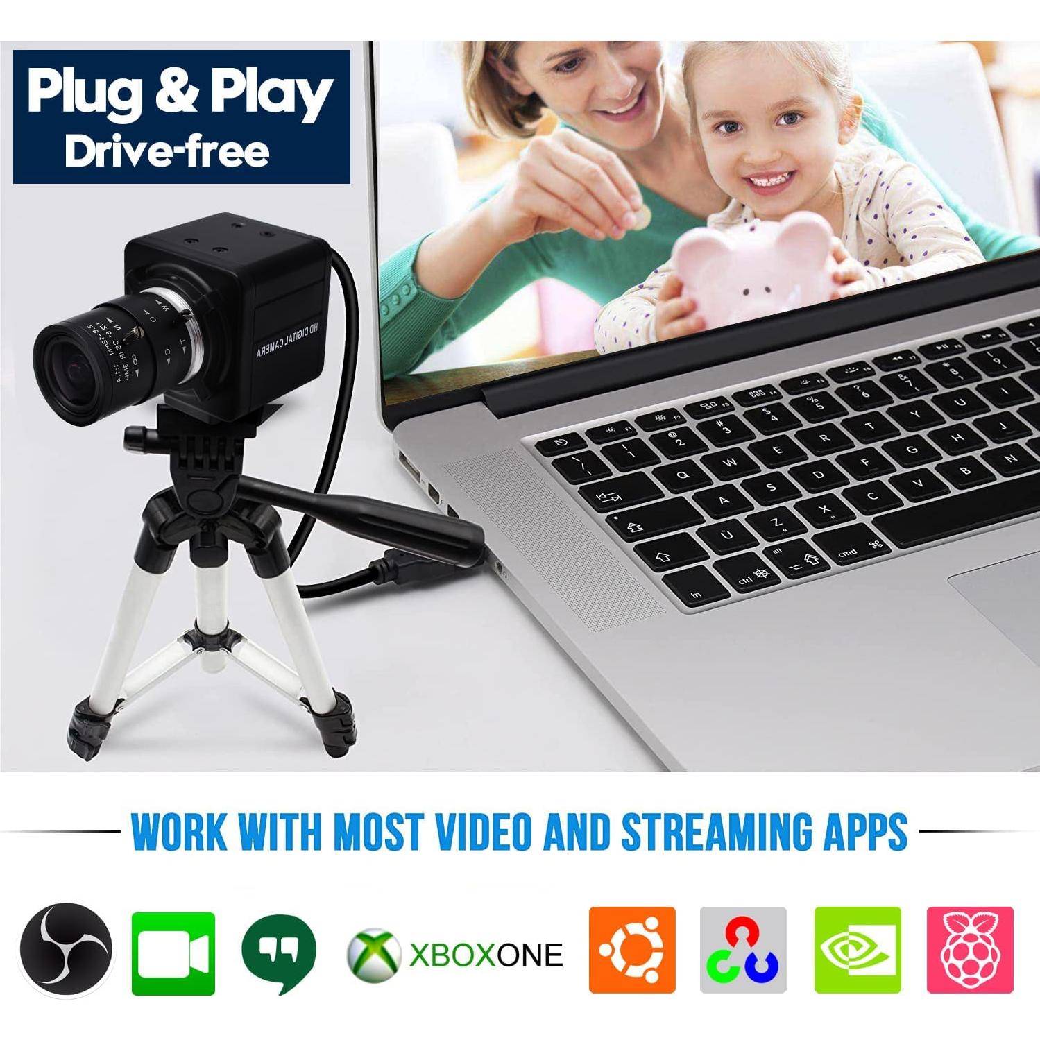 Cámara USB SVPRO 1080P 60fps con Lente Zoom 2.8-12mm