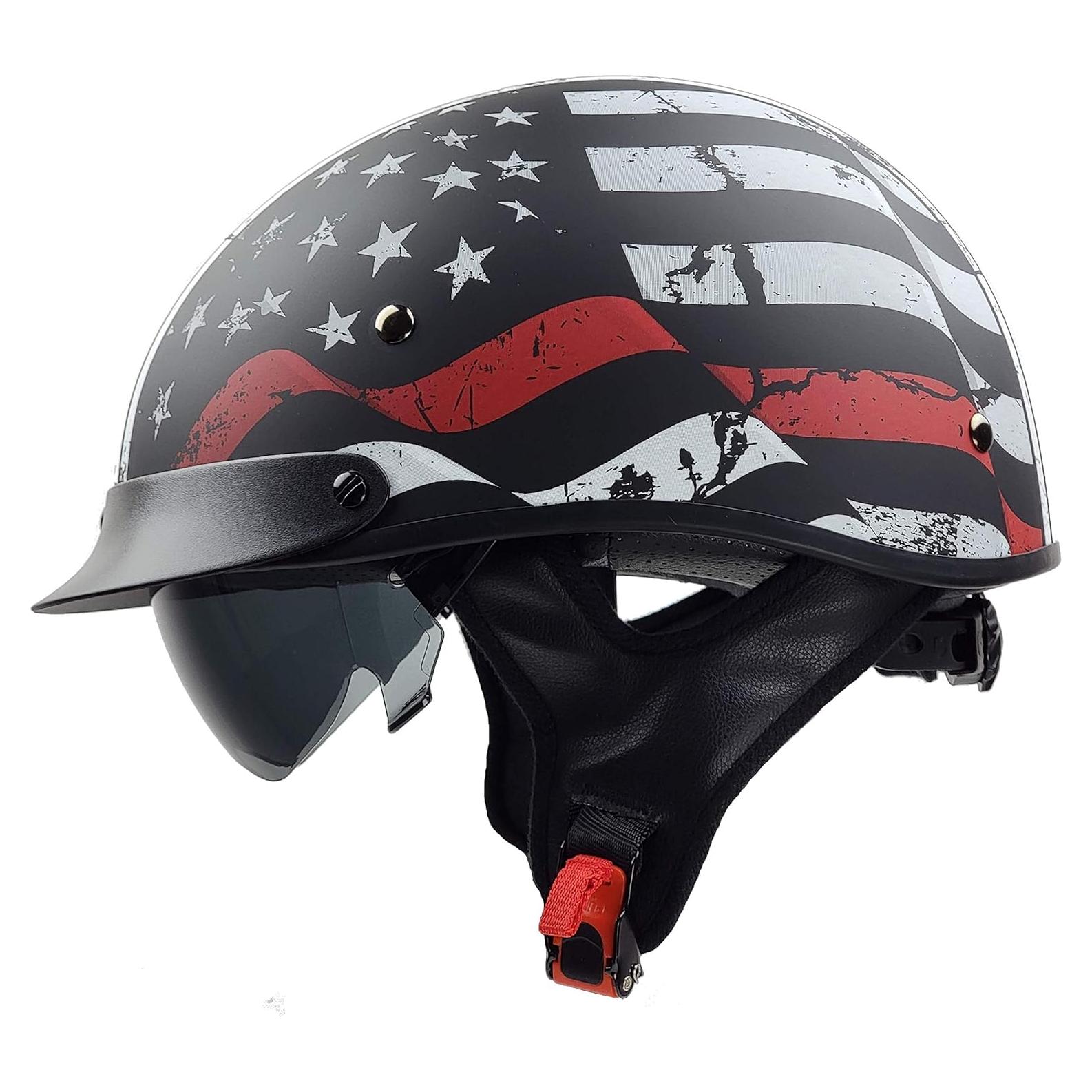 Casco de Moto Vega Warrior Half con Visera Solar Ajustable