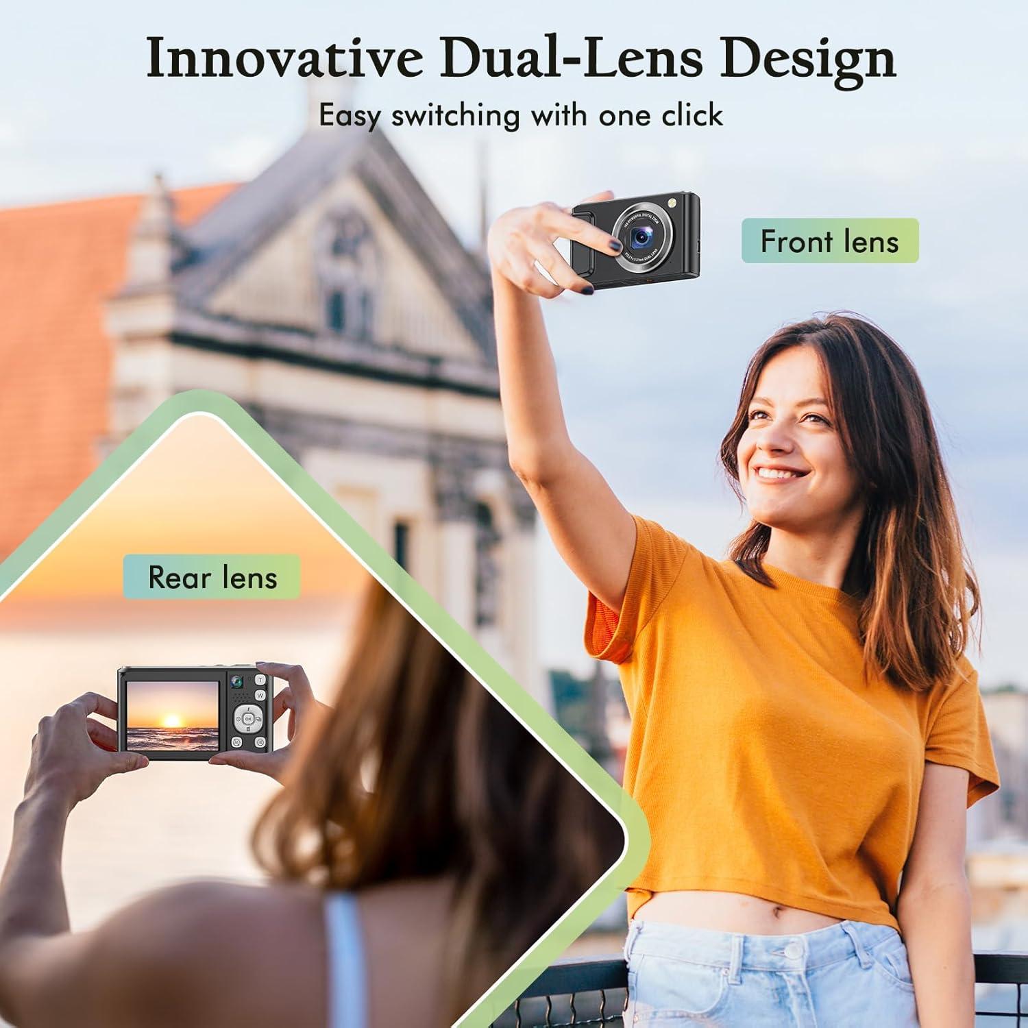 Cámara Digital 4K DSOEKEU 48MP con Lente Doble y Zoom 16X