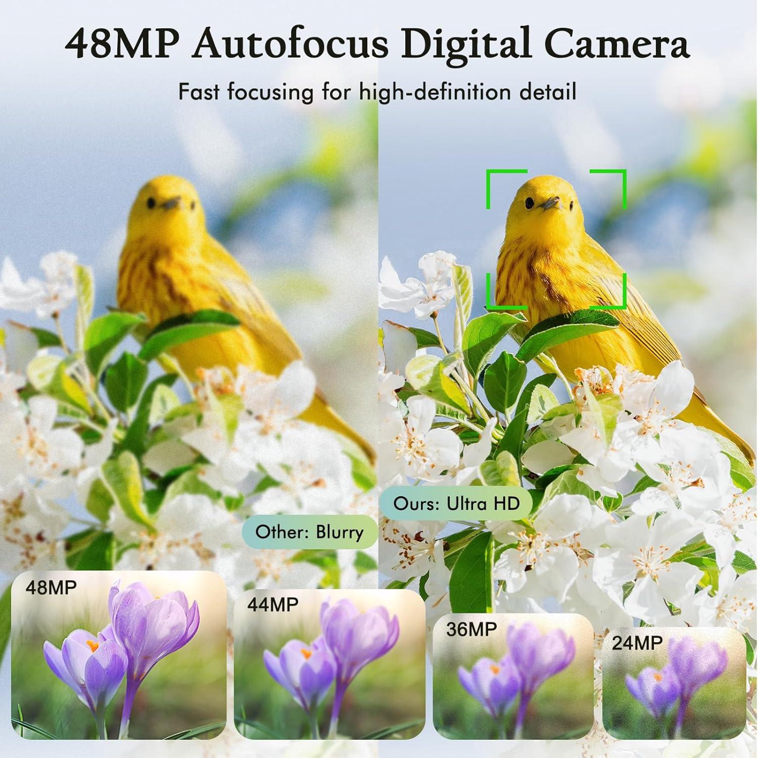 Cámara Digital 4K DSOEKEU 48MP con Lente Doble y Zoom 16X