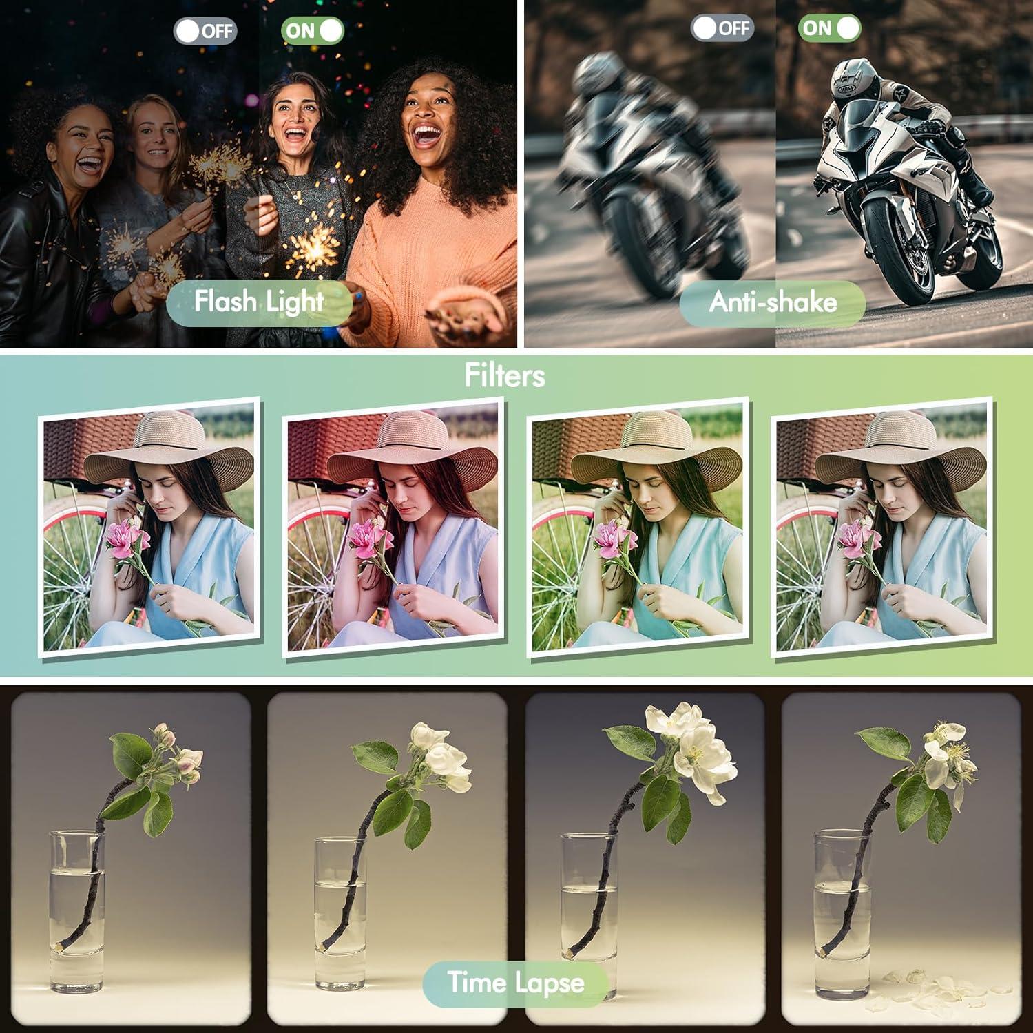 Cámara Digital 4K DSOEKEU 48MP con Lente Doble y Zoom 16X