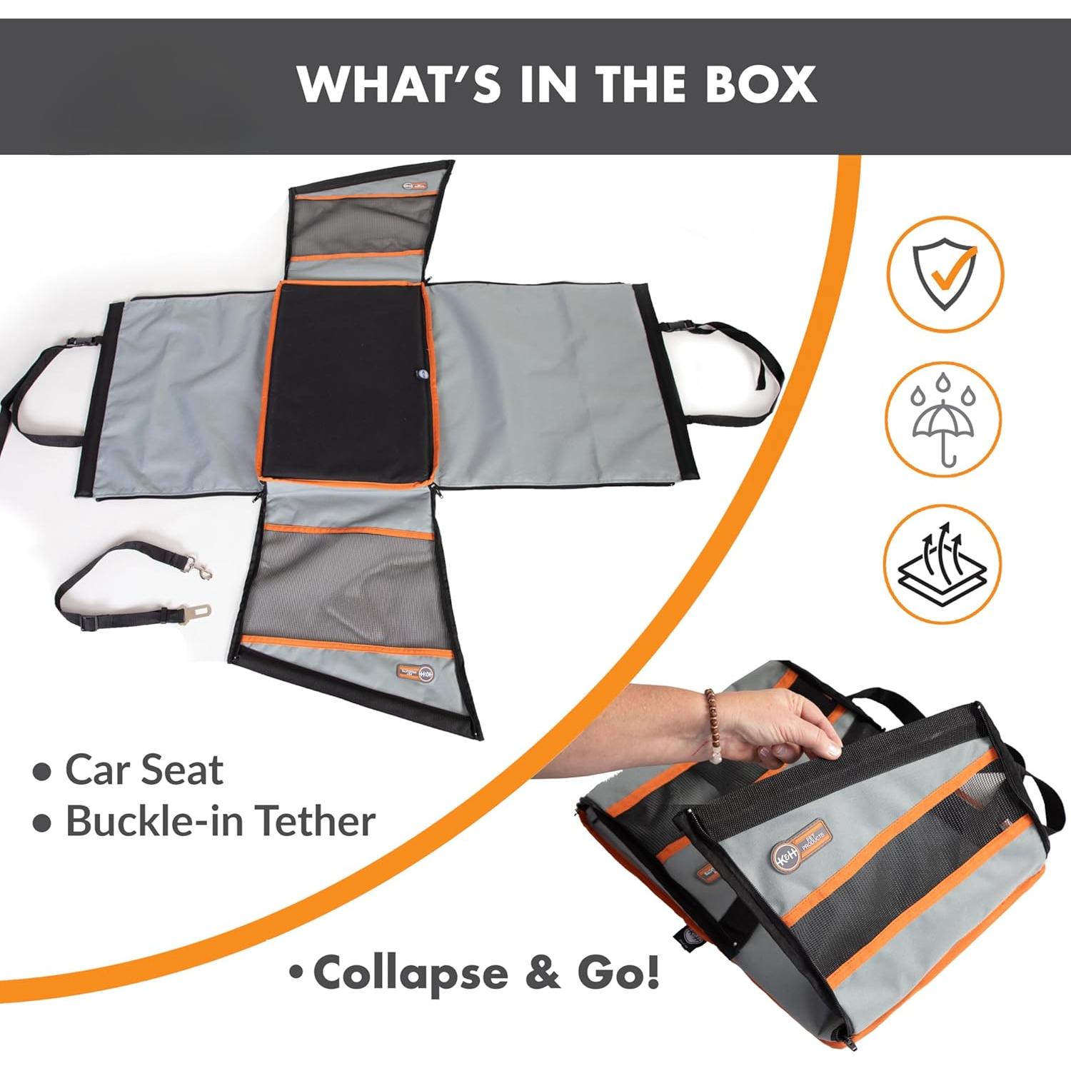 Asiento de Coche para Perros K&H Buckle N Go XS 40.6x35.6x35.6cm