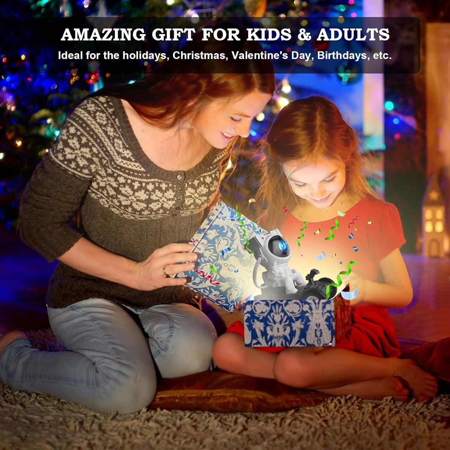 Star Projector Galaxy Night Light - ASTRAEA Astronaut Space Projector, Starry Nebula Ceiling LED Lamp with Timer and Remote, Kids Room Decor Aesthetic for Christmas, Birthdays