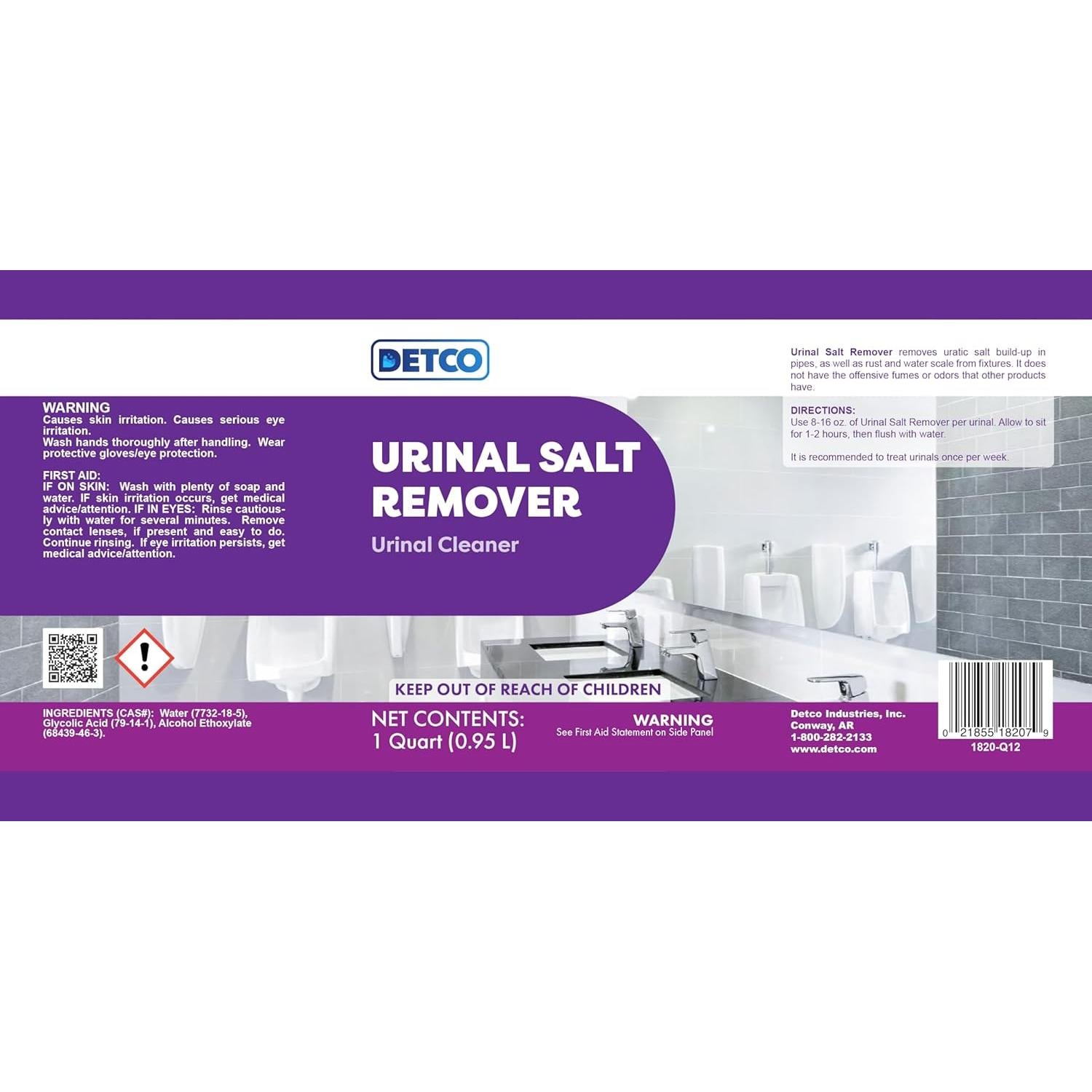 Removedor de Sal Urinario Detco 946 ml - Seguro para Tuberías