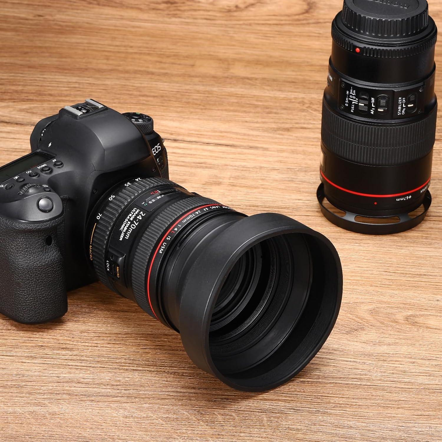 Capucha de Lente PATIKIL 49mm Goma Colapsable Anti-Reflexión