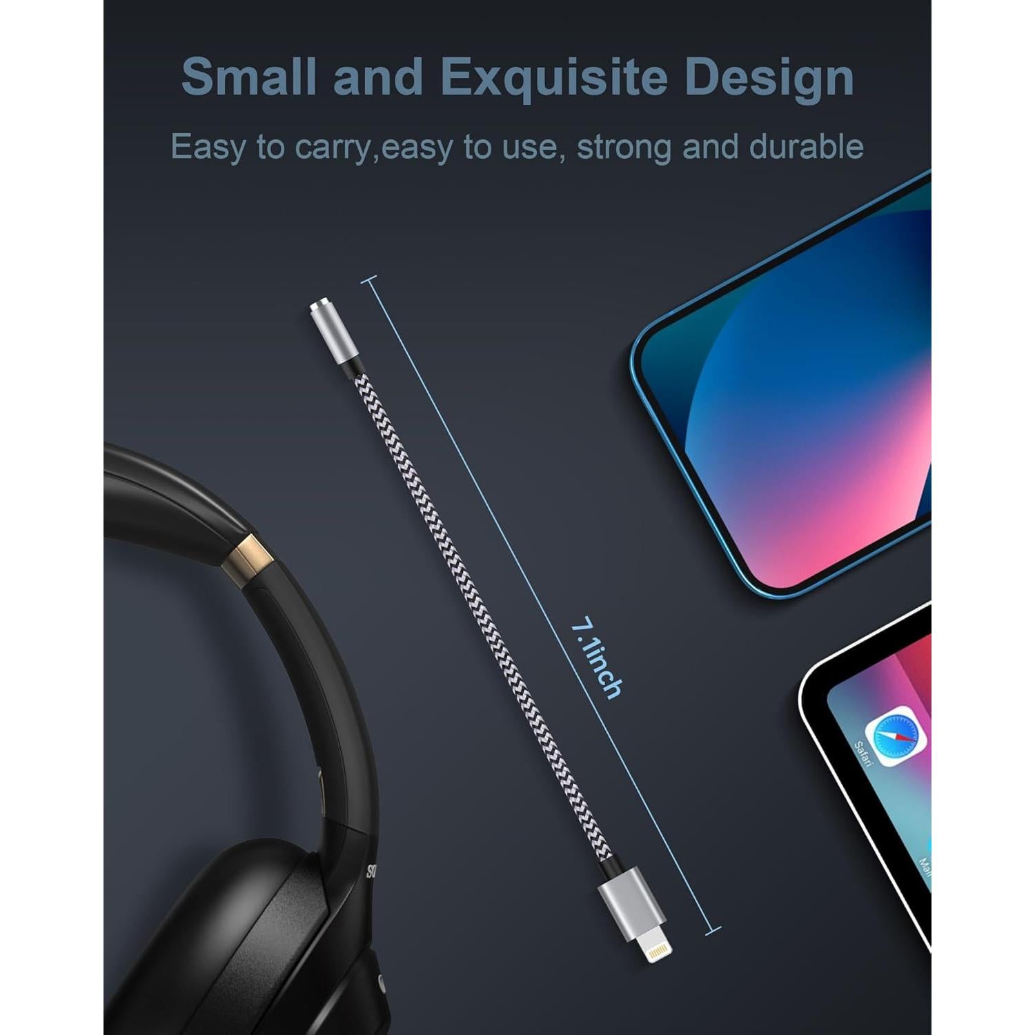 Adaptador de Auriculares Lightning a 3.5mm Haoano 2Pack