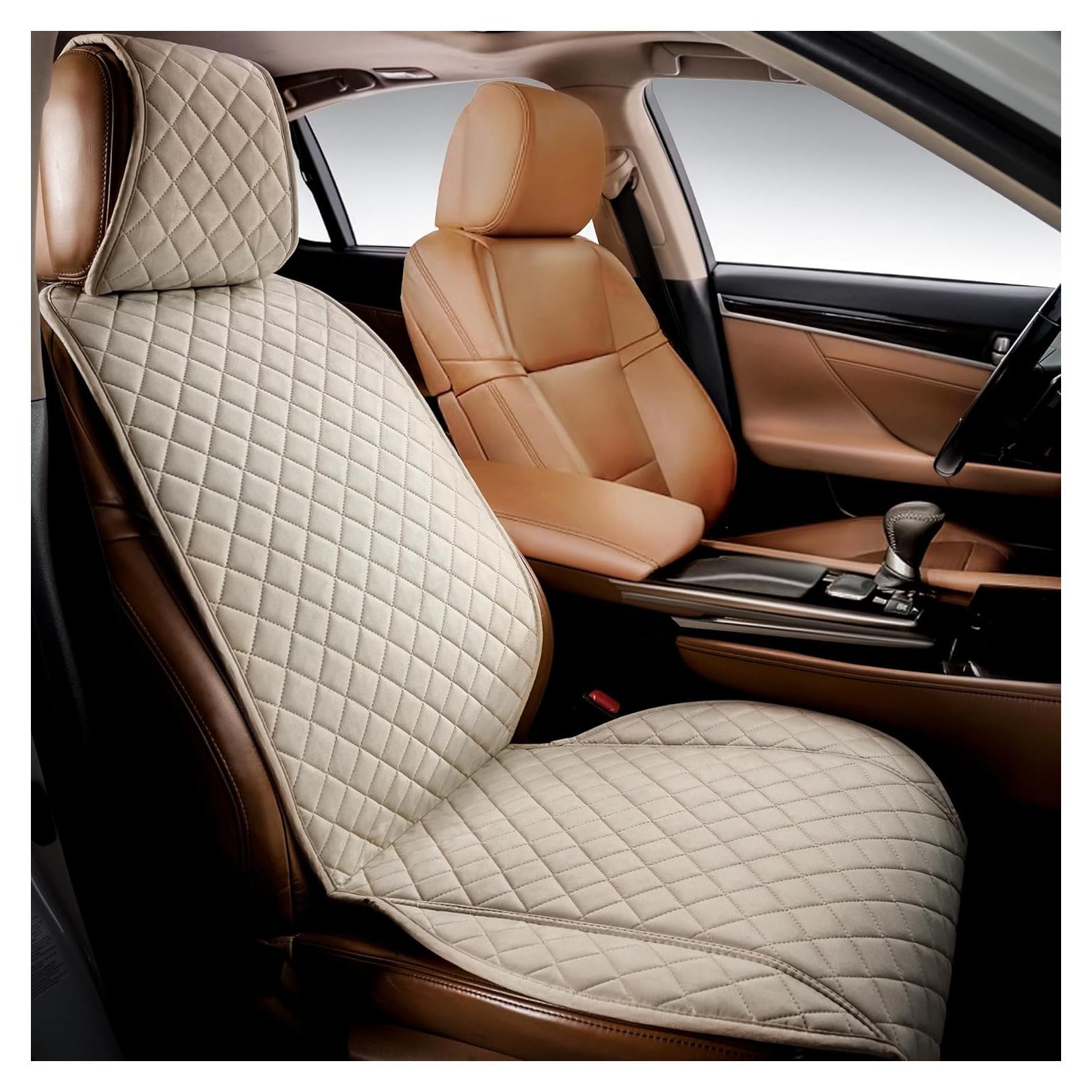 Funda de Asiento de Coche IVICY Beige Suede Antideslizante