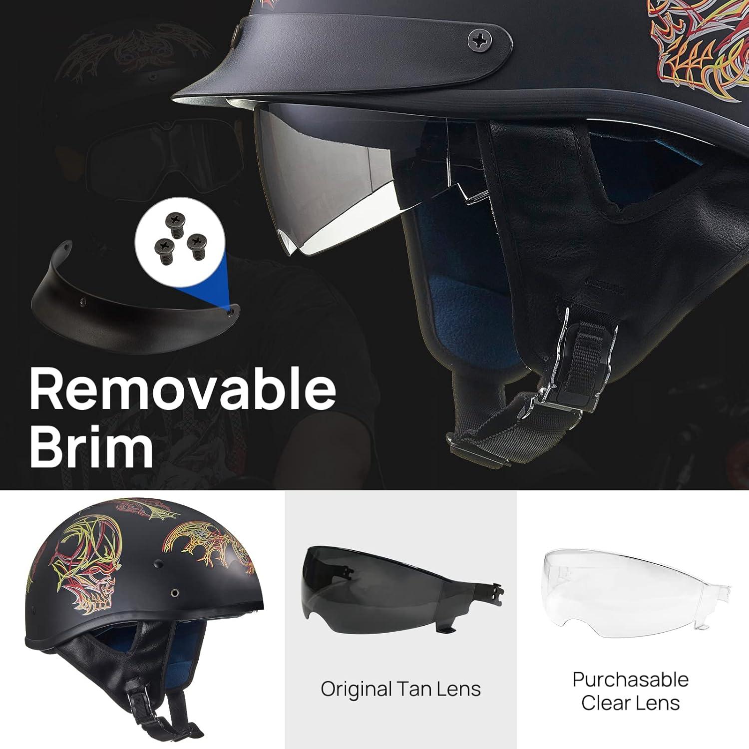 Casco Abierto ILM 210V para Motocicleta Telaraña XL