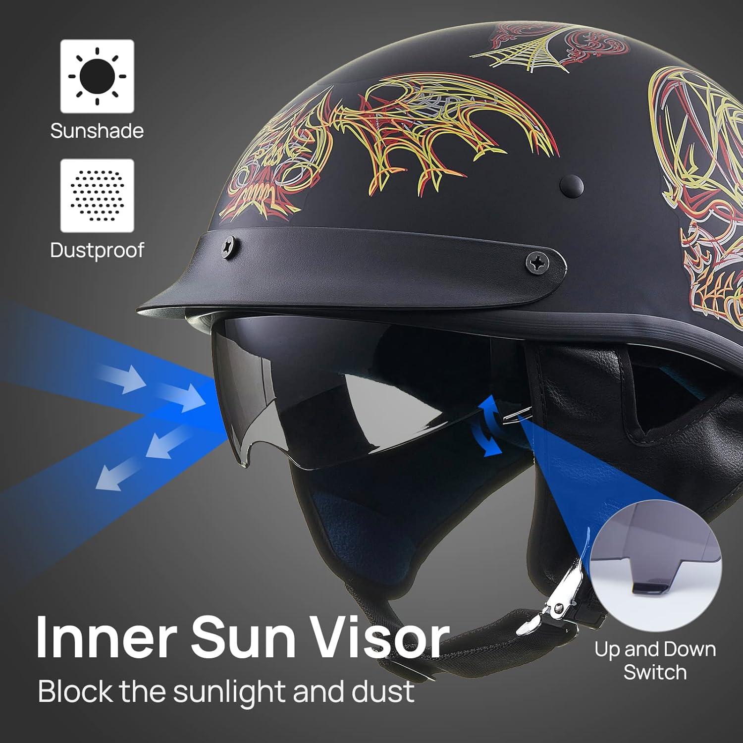 Casco Abierto ILM 210V para Motocicleta Telaraña XL
