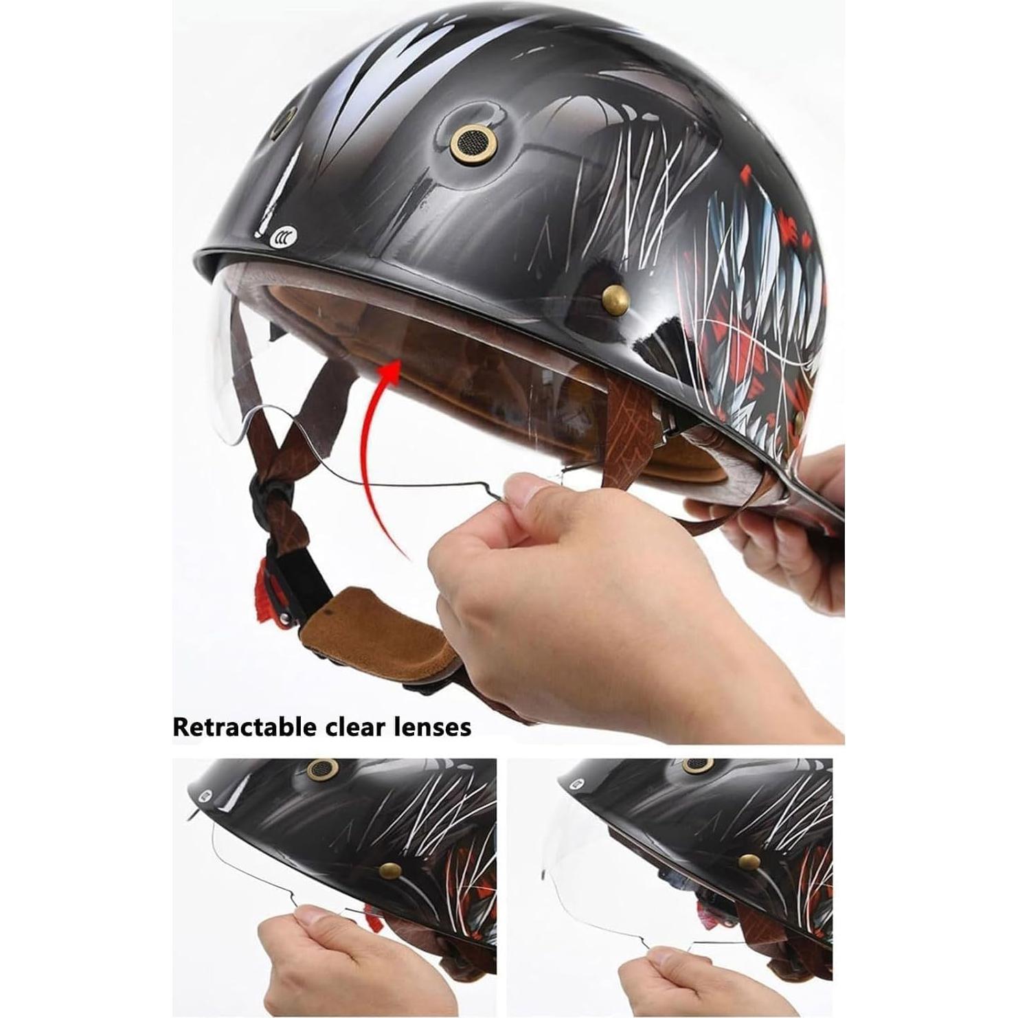 Casco de motocicleta YMKJGZS medio casco unisex XXL