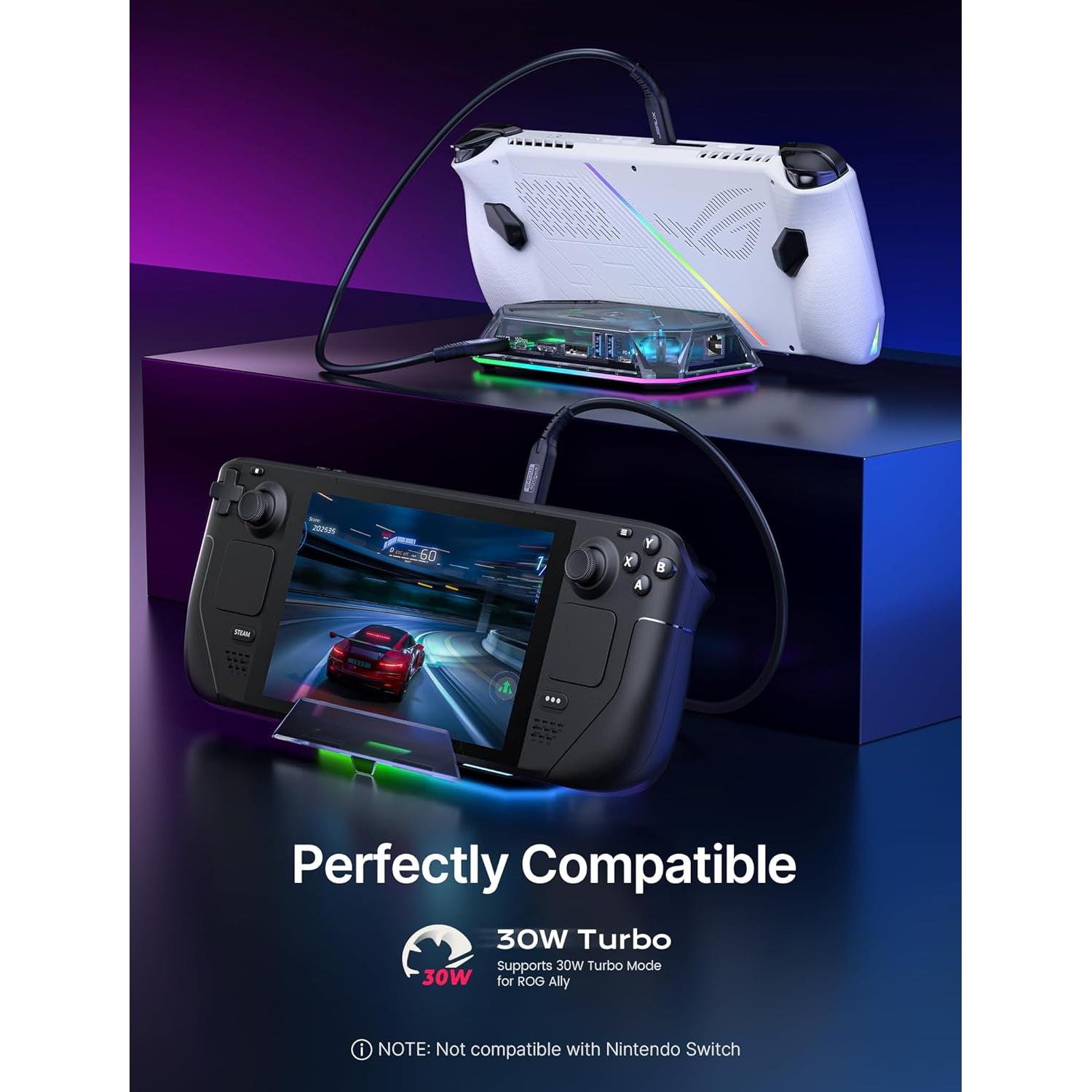 Estación de Acoplamiento RGB JSAUX 12-en-1 para Steam Deck