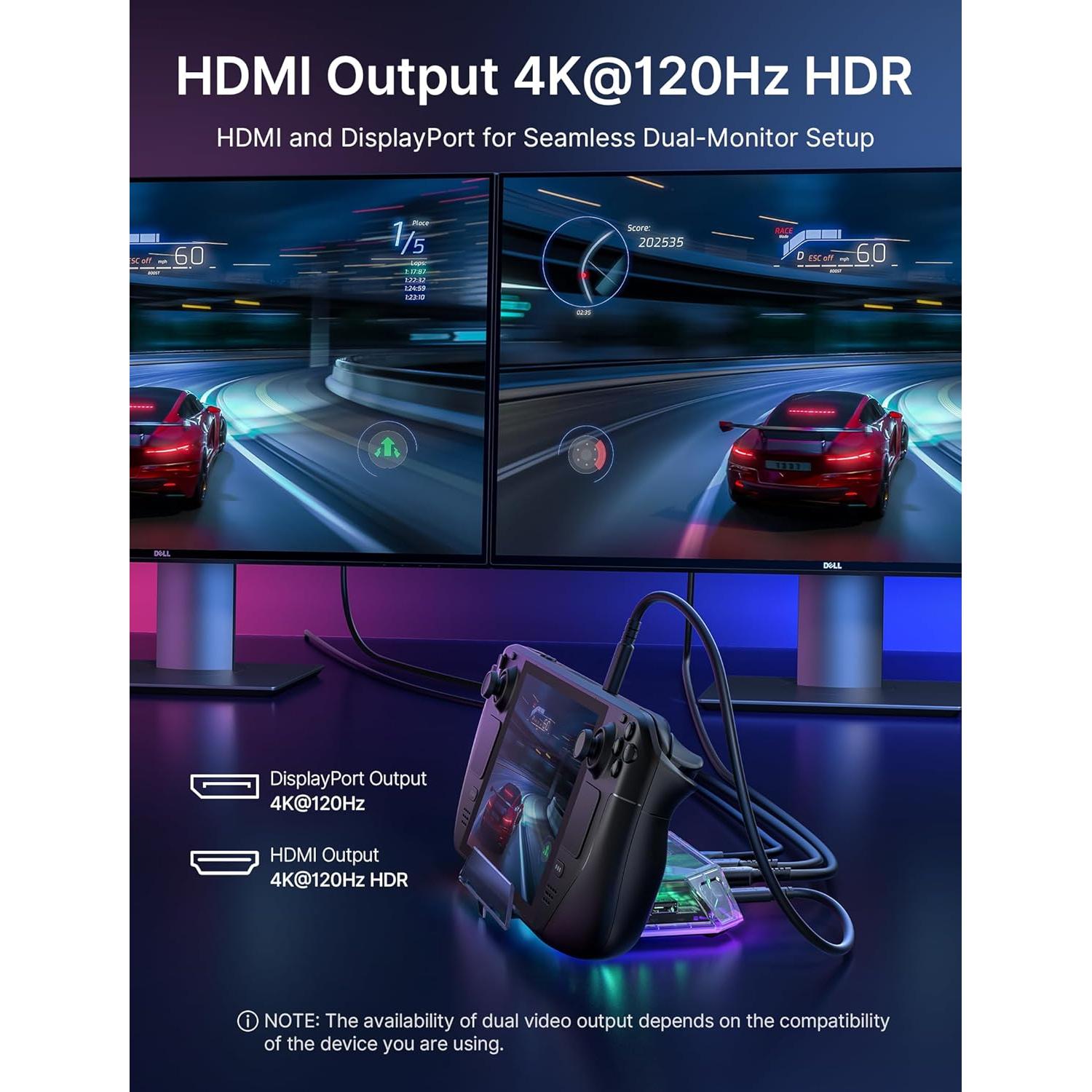 Estación de Acoplamiento RGB JSAUX 12-en-1 para Steam Deck