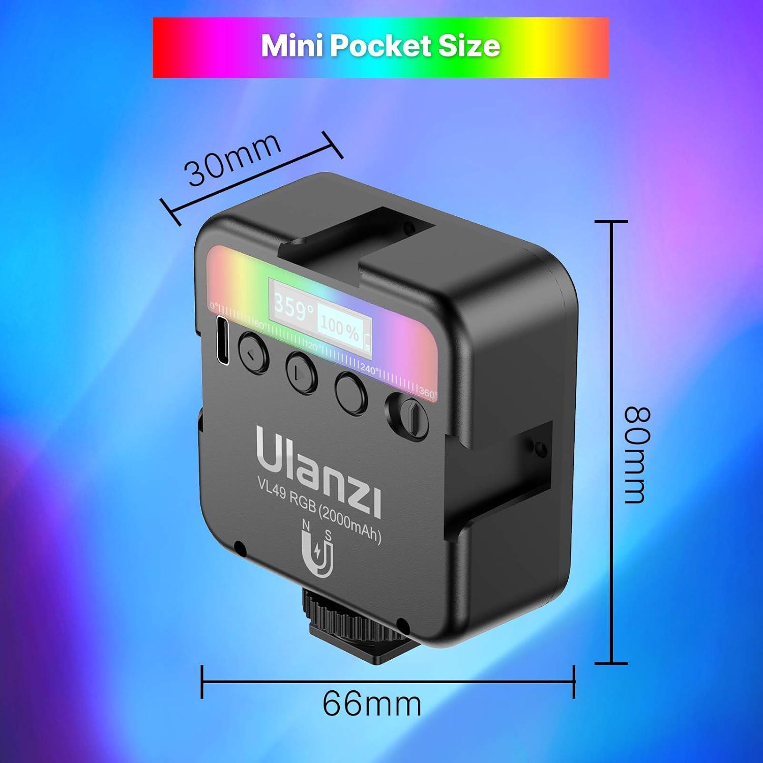 Luz de Video RGB VIJIM VL49 Mini LED Recargable 2500-9000K