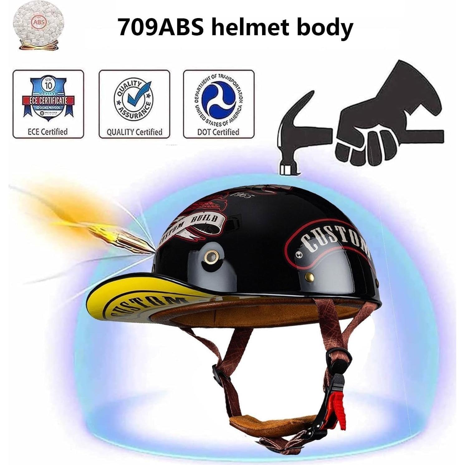 Casco de motocicleta YMKJGZS medio casco X-Grande ABS