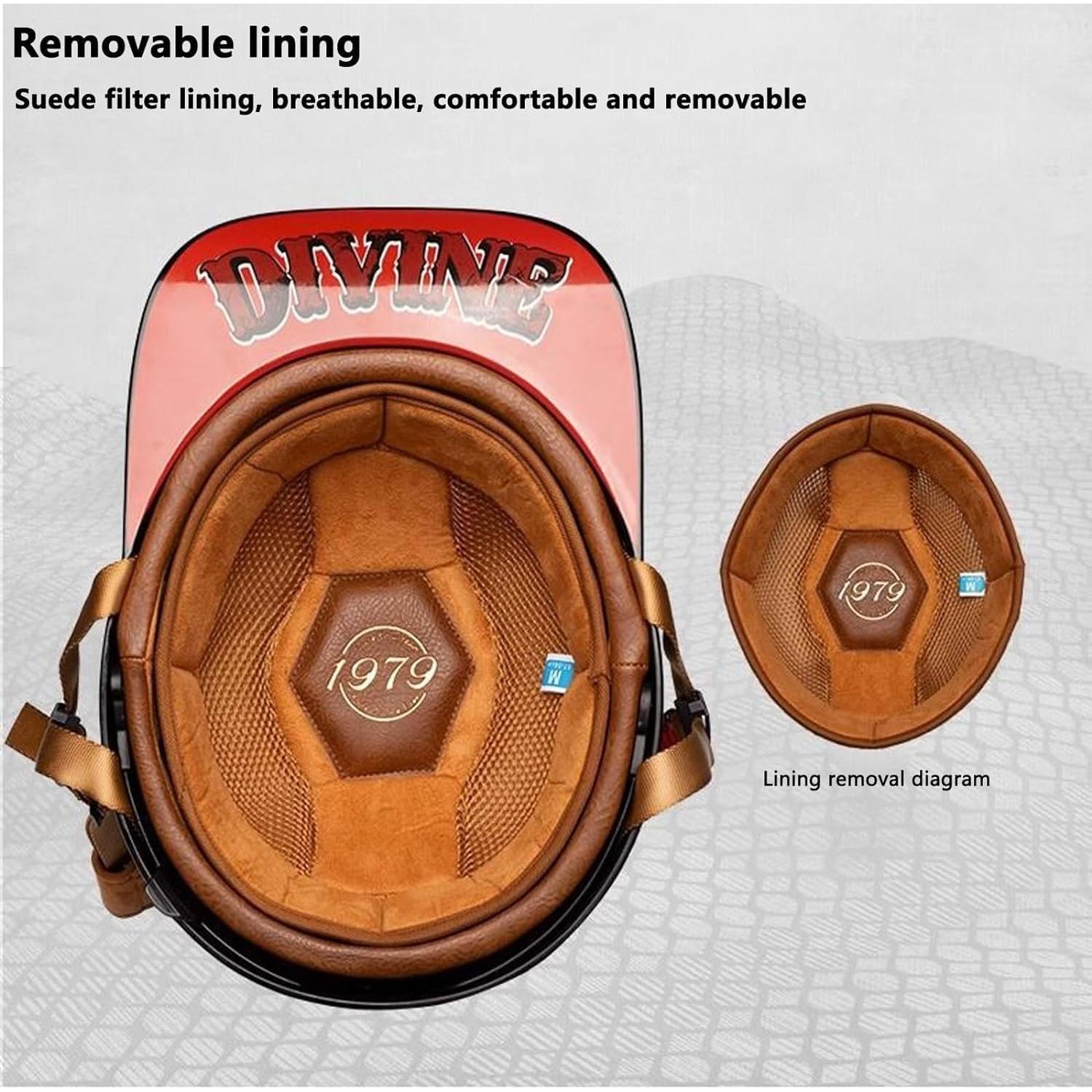 Casco de motocicleta YMKJGZS medio casco retro unisex