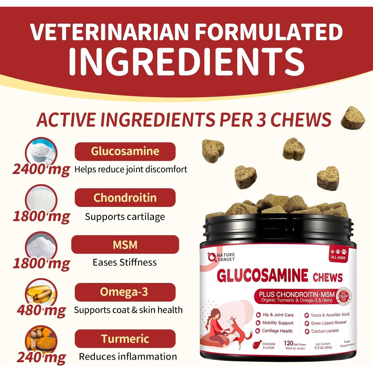 Suplemento Articular para Perros Nature Target 120 Masticables