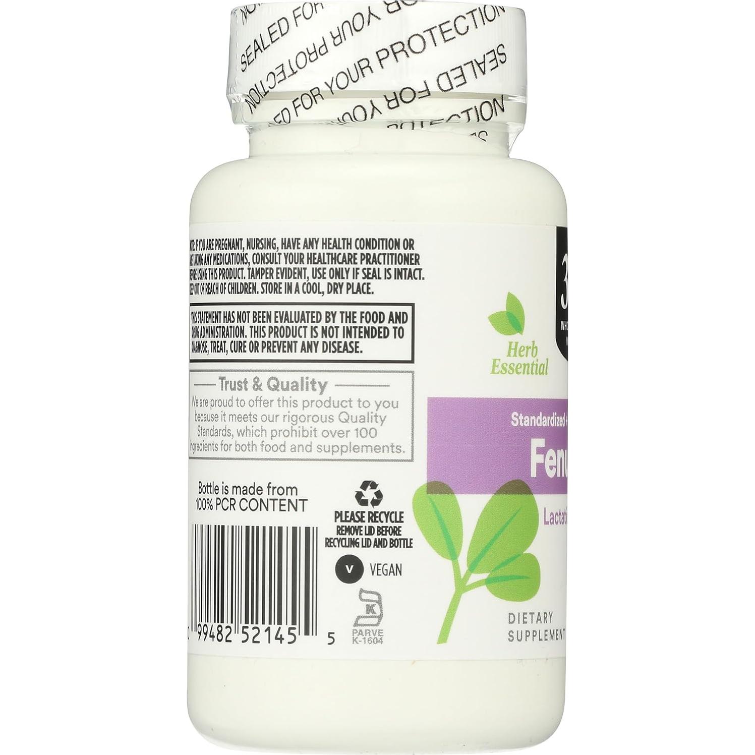 Cápsulas Veganas de Fenogreco 365 Whole Foods 60 Unidades