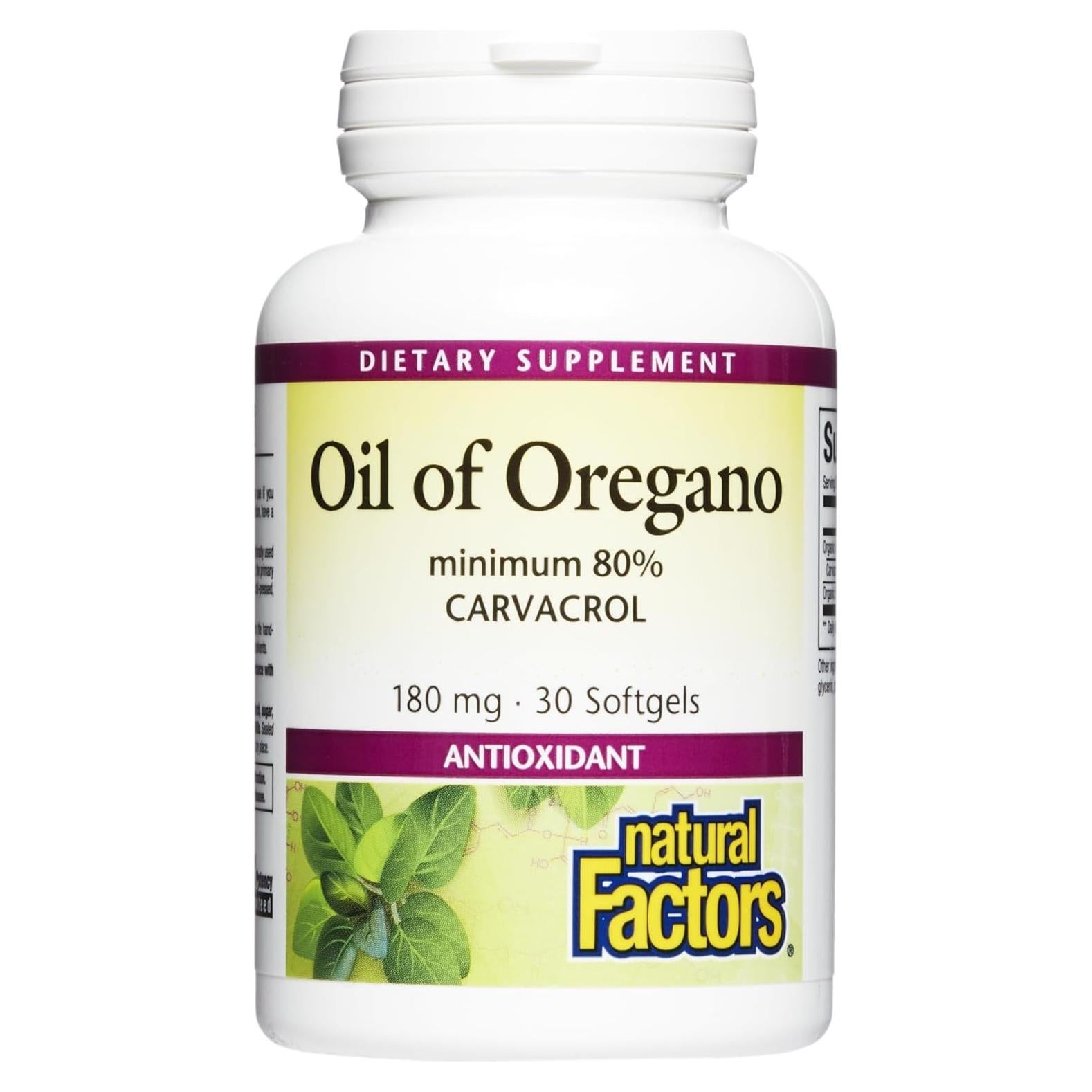 Aceite de Orégano 180 mg Factores Naturales 30 geles blandos