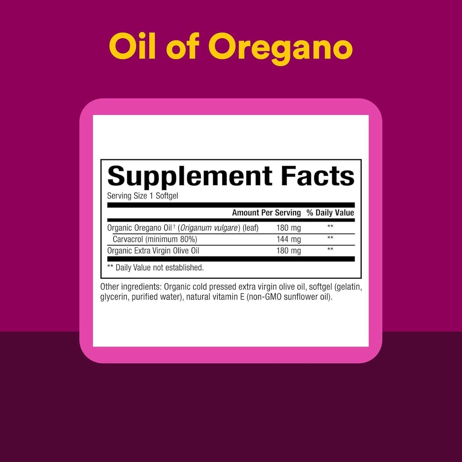 Aceite de Orégano 180 mg Factores Naturales 30 geles blandos
