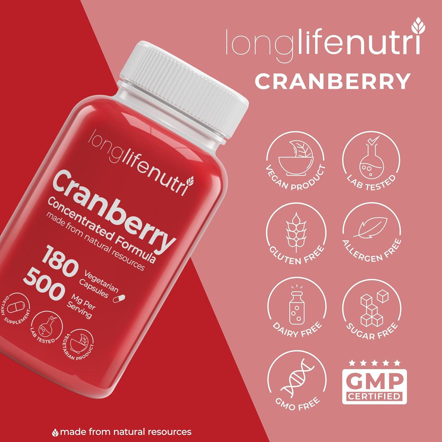 Extracto de Arándano LongLifeNutri 500mg - 180 Cápsulas Vegetarianas