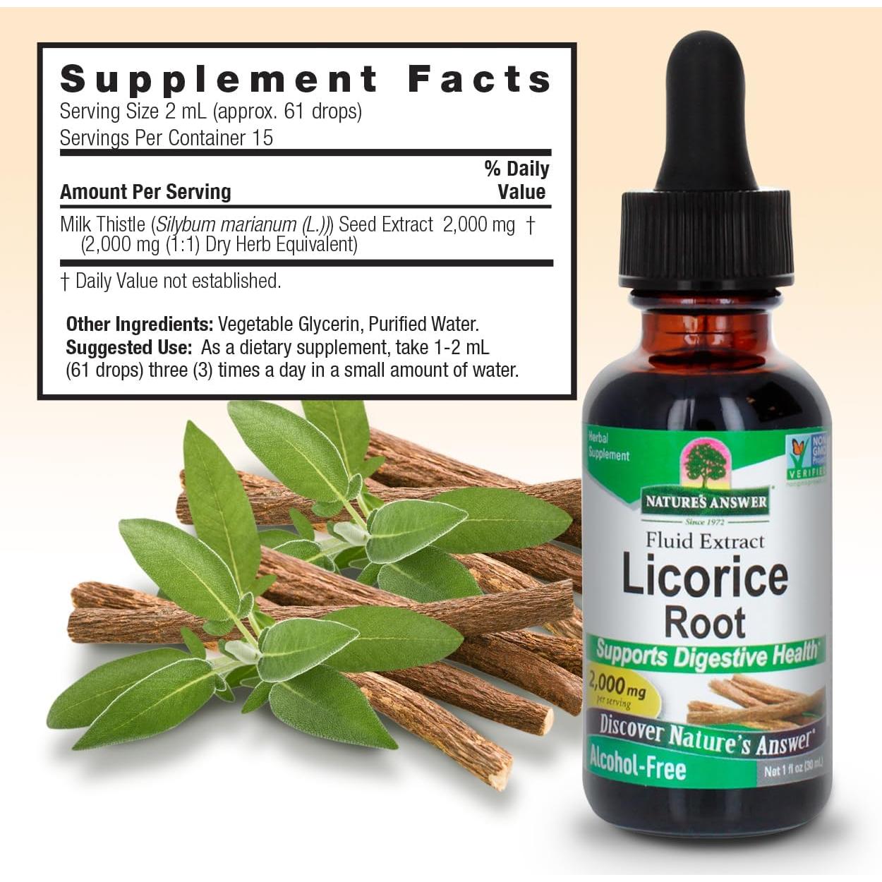 Extracto de Regaliz Nature's Answer 30ml Sin Alcohol Vegano