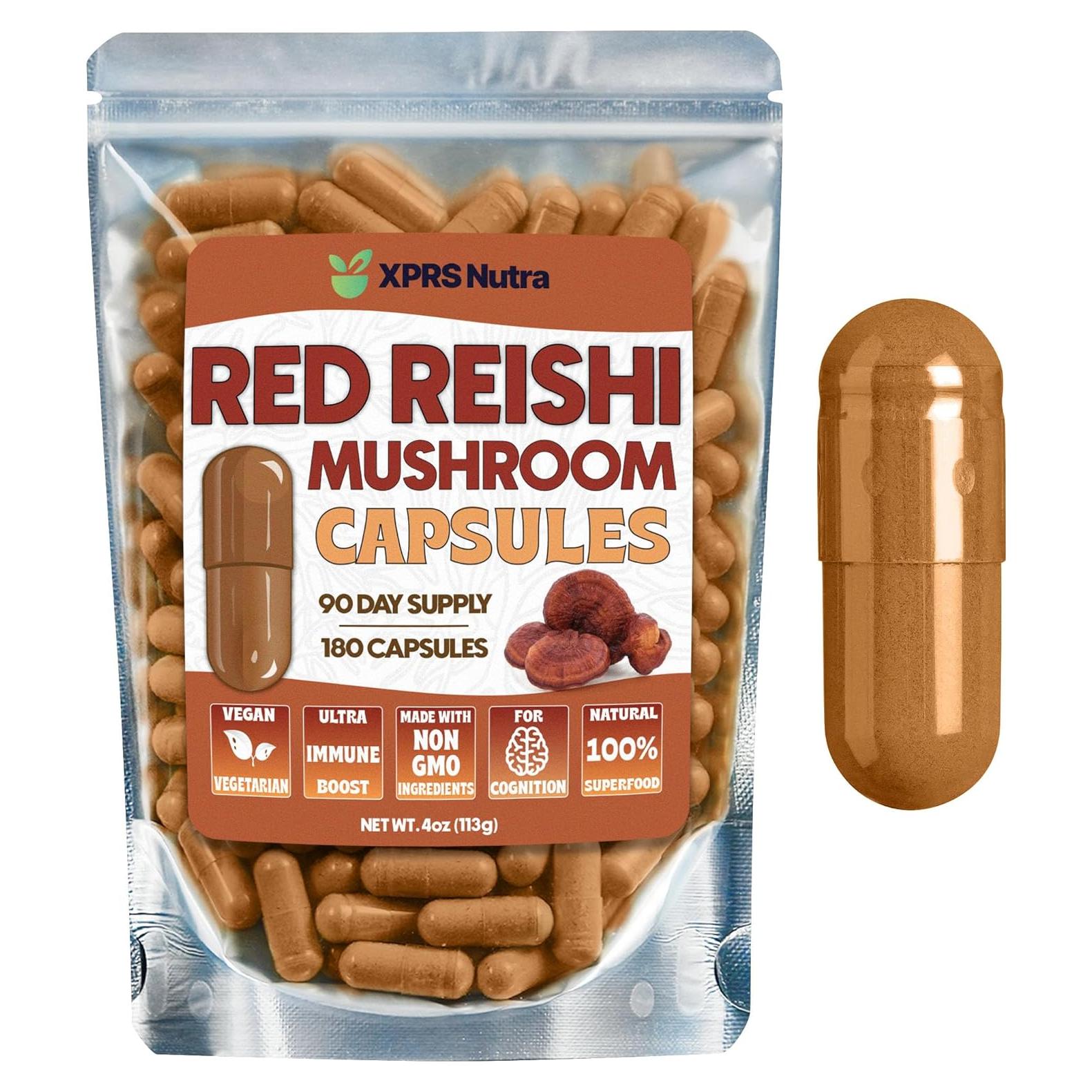 Cápsulas de Hongo Reishi XPRS Nutra 180 Unidades Suplemento