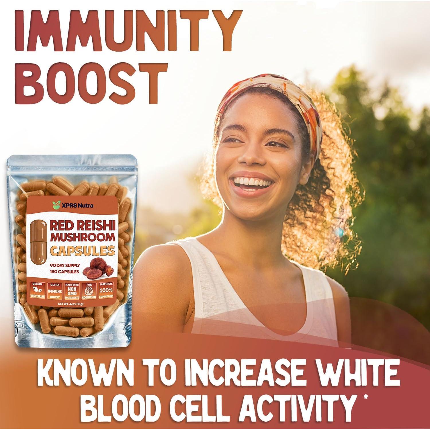 Cápsulas de Hongo Reishi XPRS Nutra 180 Unidades Suplemento
