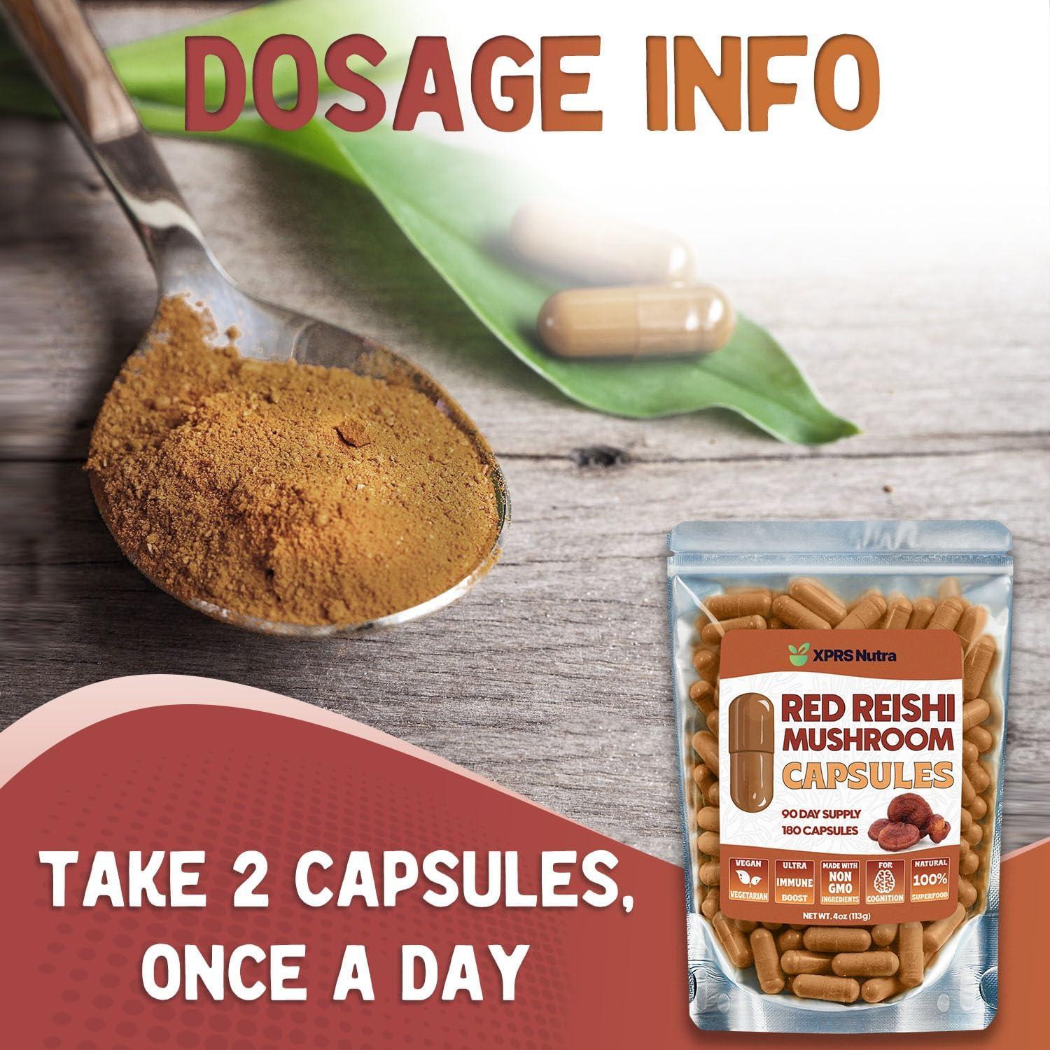 Cápsulas de Hongo Reishi XPRS Nutra 180 Unidades Suplemento