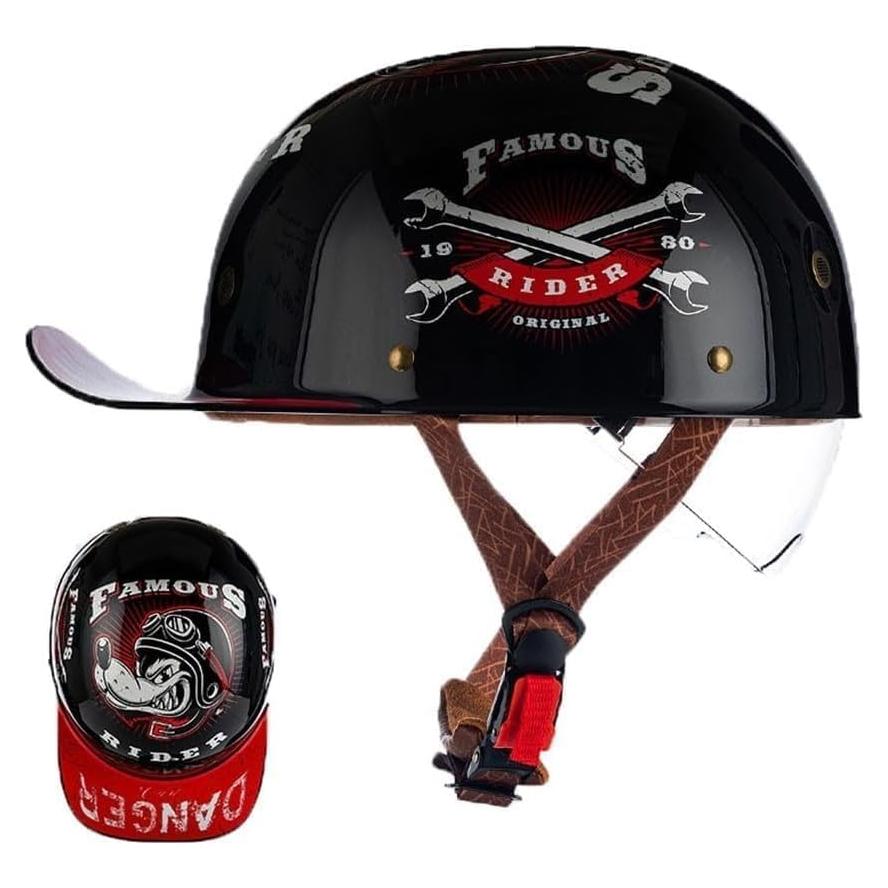 Casco de motocicleta YMKJGZS JKN-58JKH retro unisex