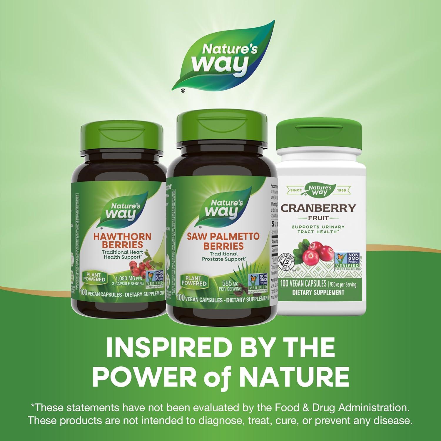 Bayas de Saw Palmetto Nature's Way 585 mg 100 Cápsulas Veganas