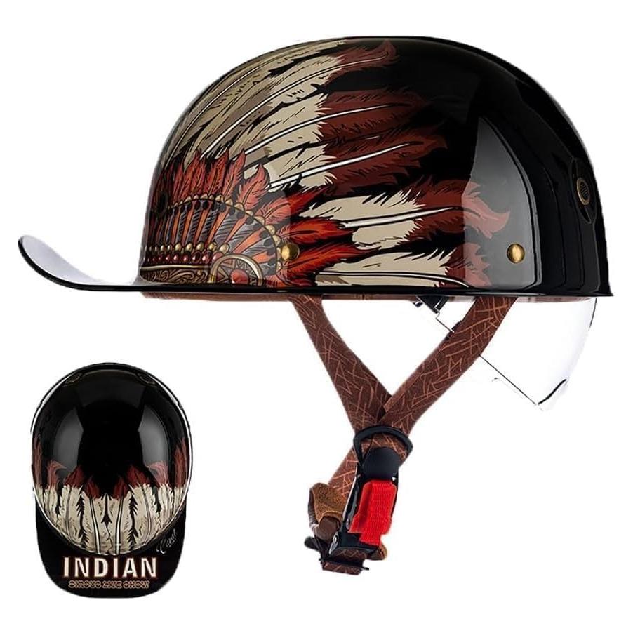 Casco de motocicleta YMKJGZS medio casco retro grande