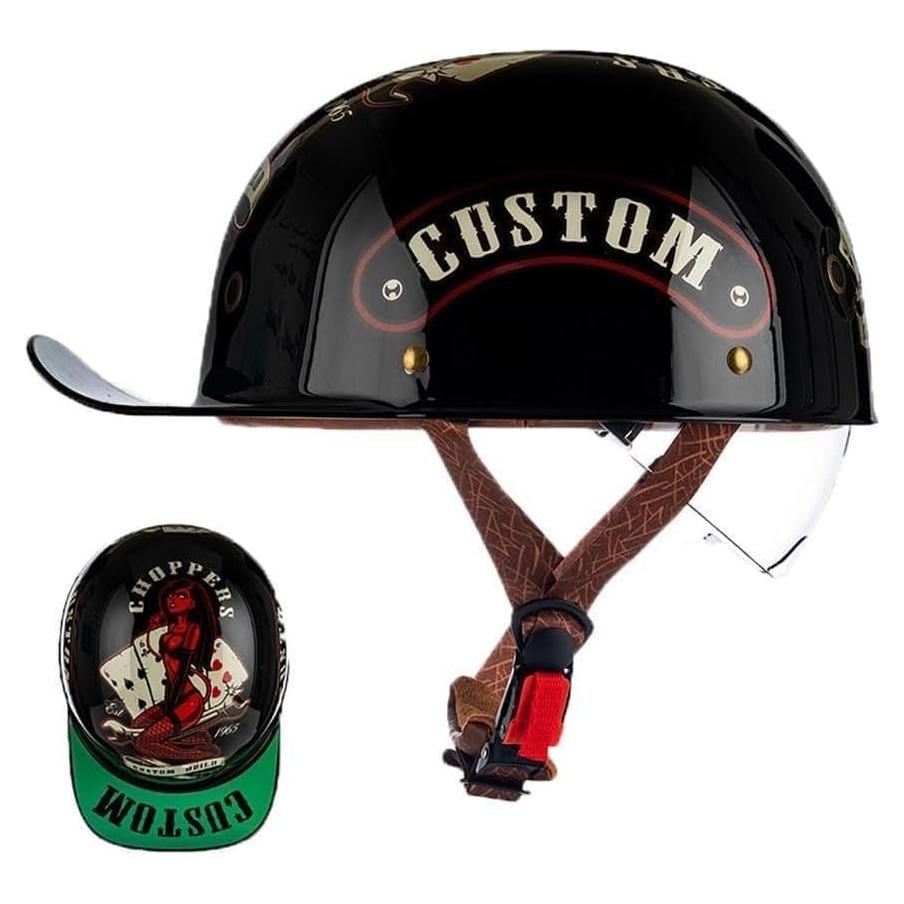 Casco de motocicleta YMKJGZS retro medio casco unisex