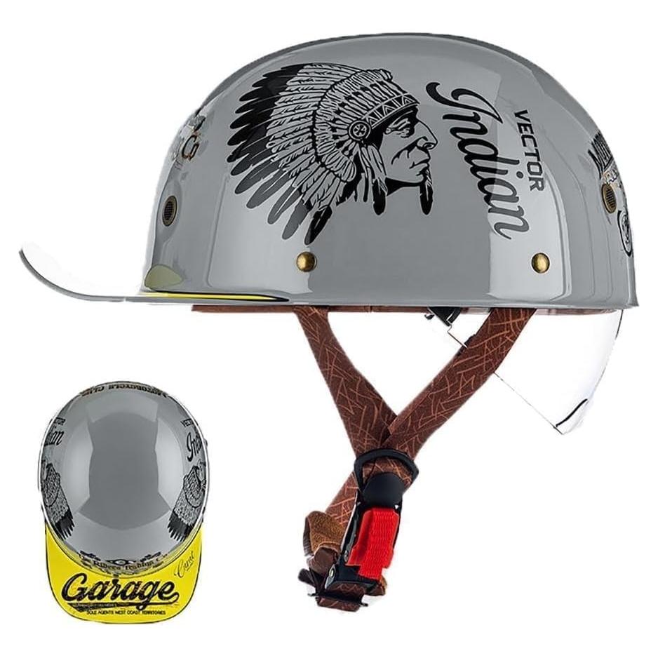 Casco de motocicleta YMKJGZS medio casco unisex grande