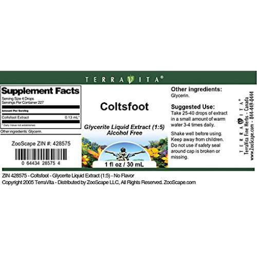 Extracto Líquido de Coltsfoot TerraVita 29.57 ml Sin Sabor