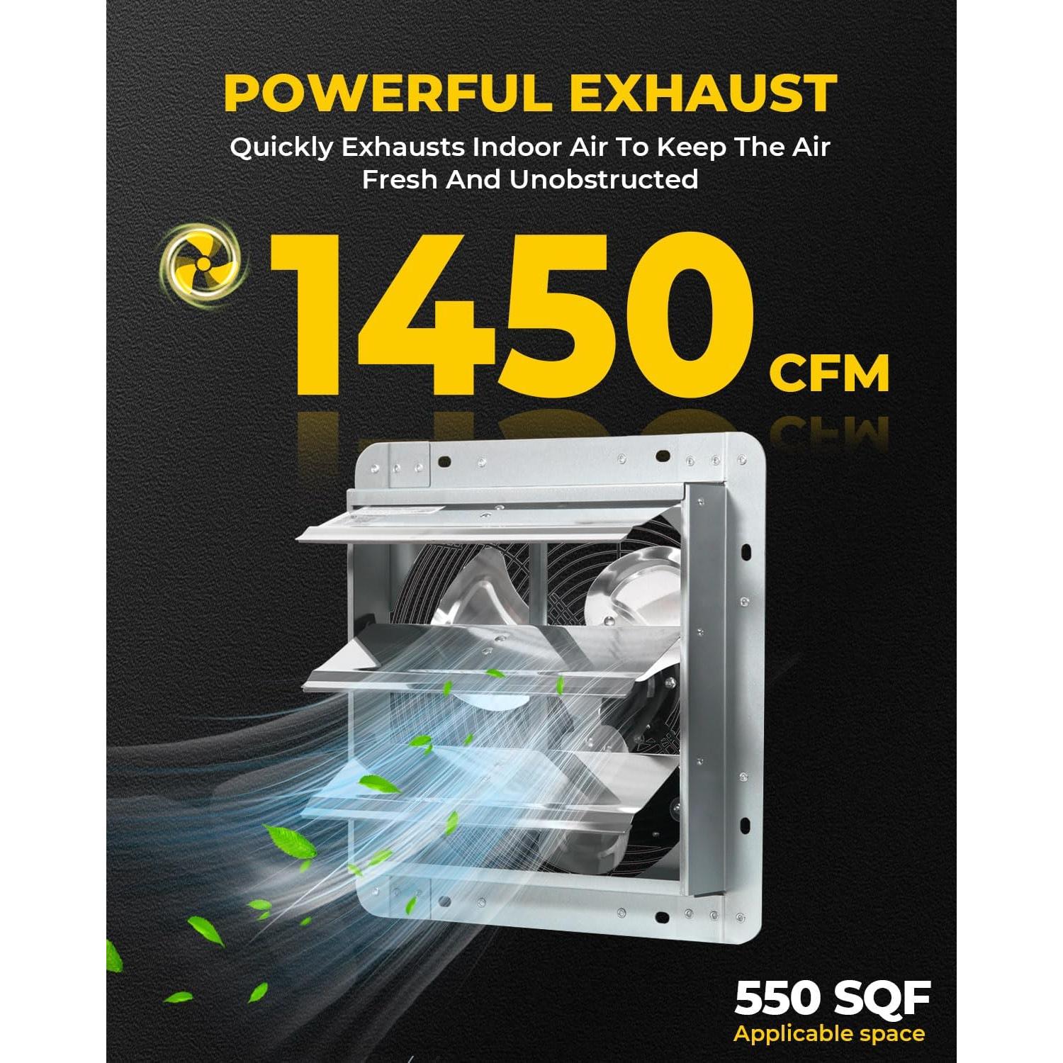 Ventilador de Escape VENTISOL 30.48 cm con Persiana 1450 CFM