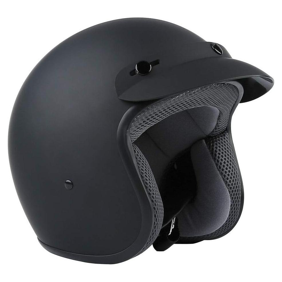 Casco Motocicleta TCMT 3/4 Abierto Negro Mate S M L XL
