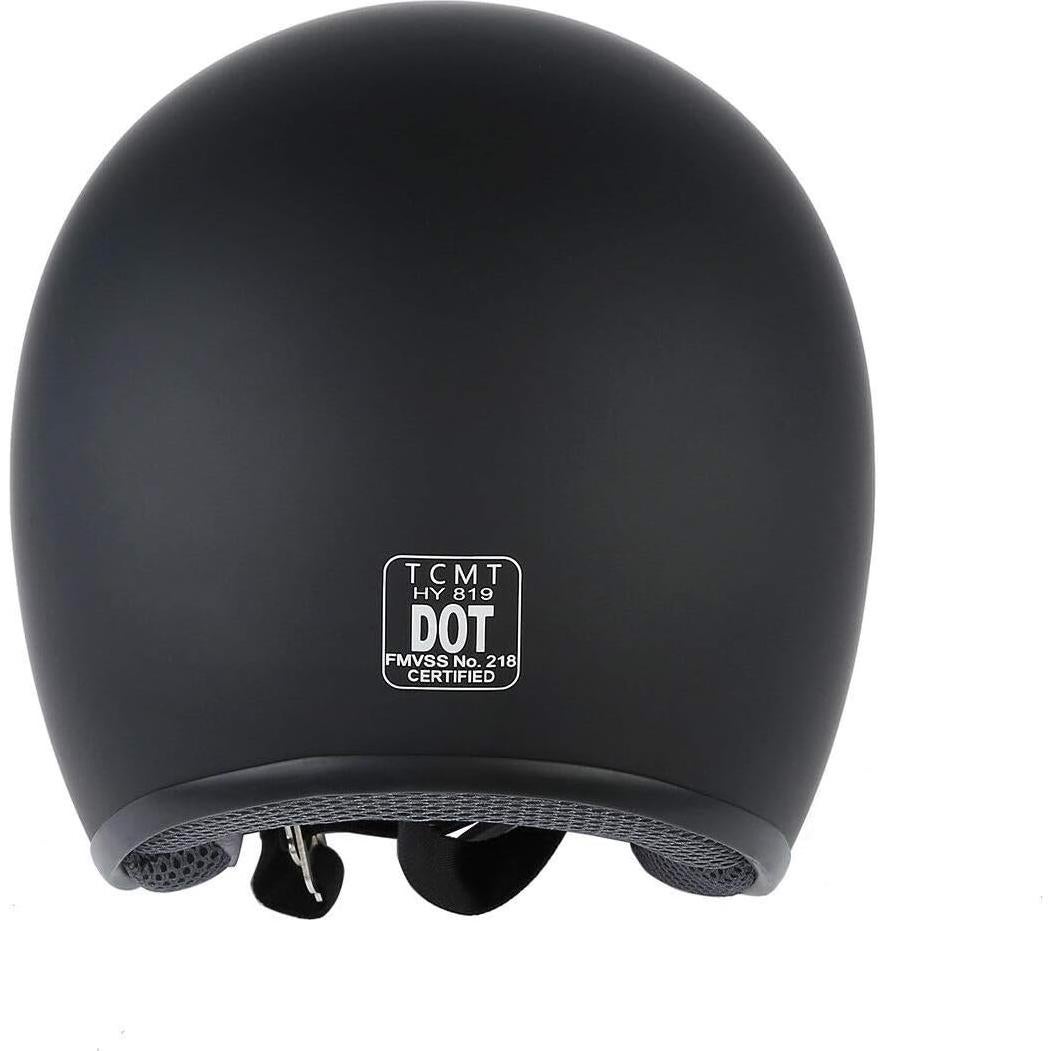 Casco Motocicleta TCMT 3/4 Abierto Negro Mate S M L XL