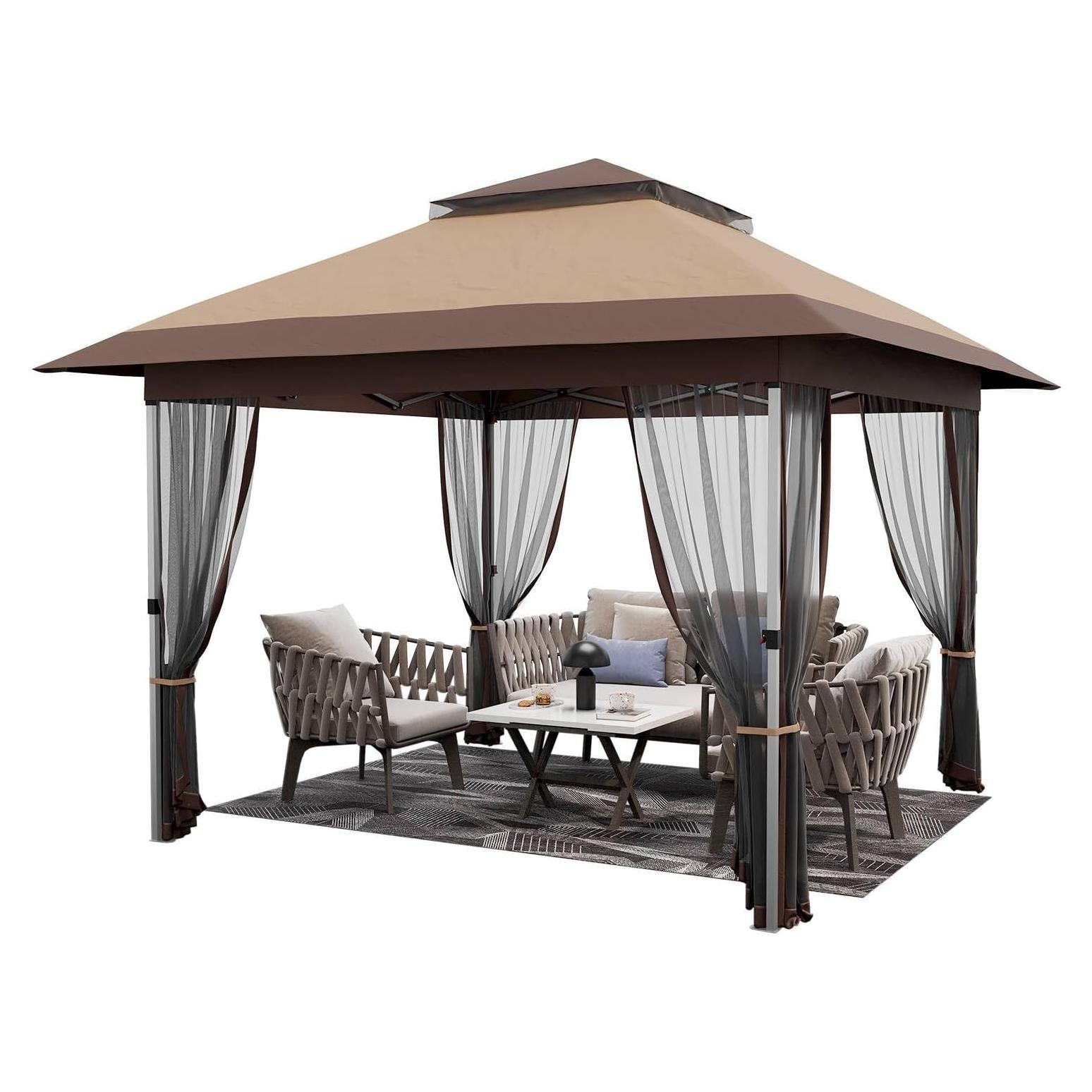 Gazebo Plegable GarveeLife 3.66x3.66m con Mosquitera