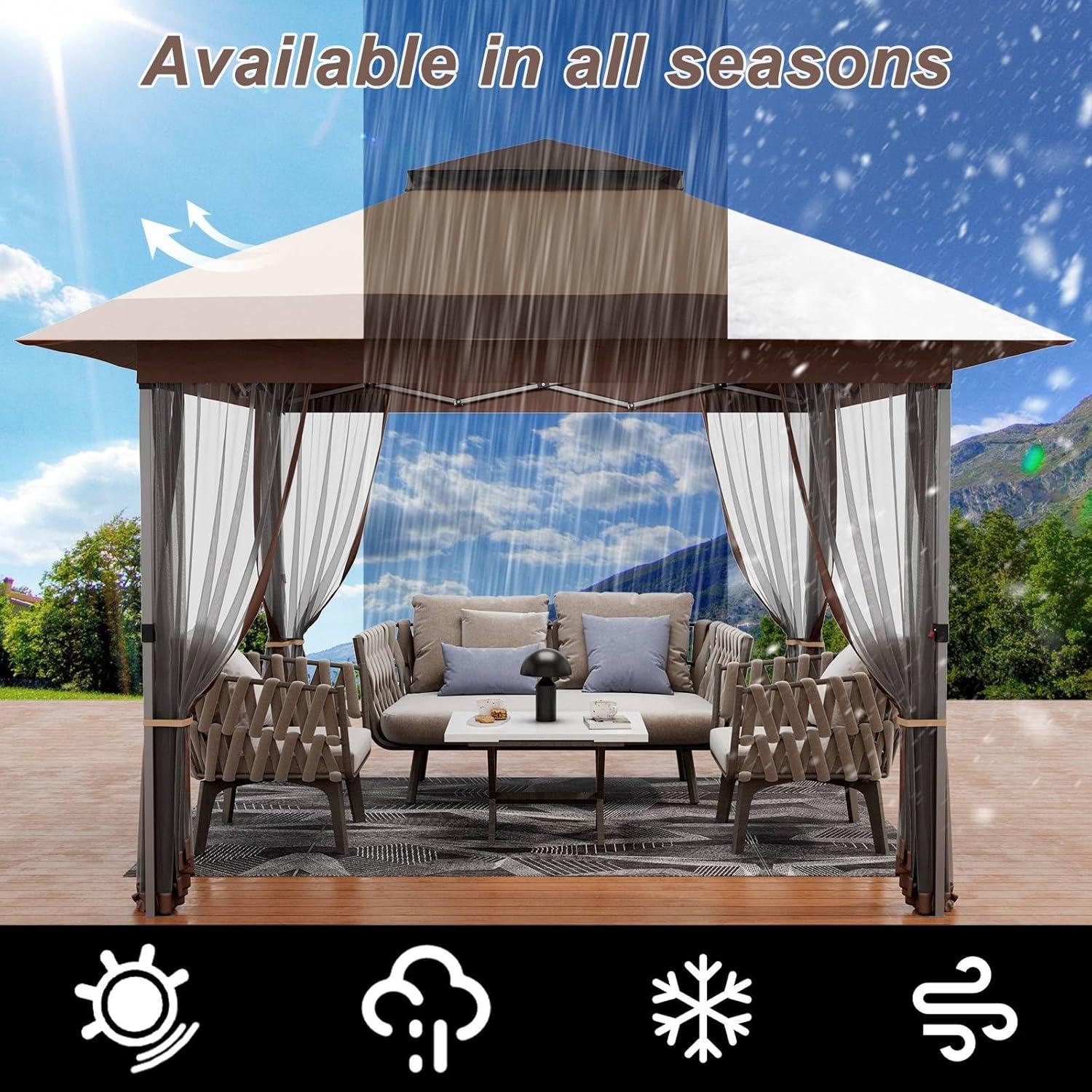 Gazebo Plegable GarveeLife 3.66x3.66m con Mosquitera