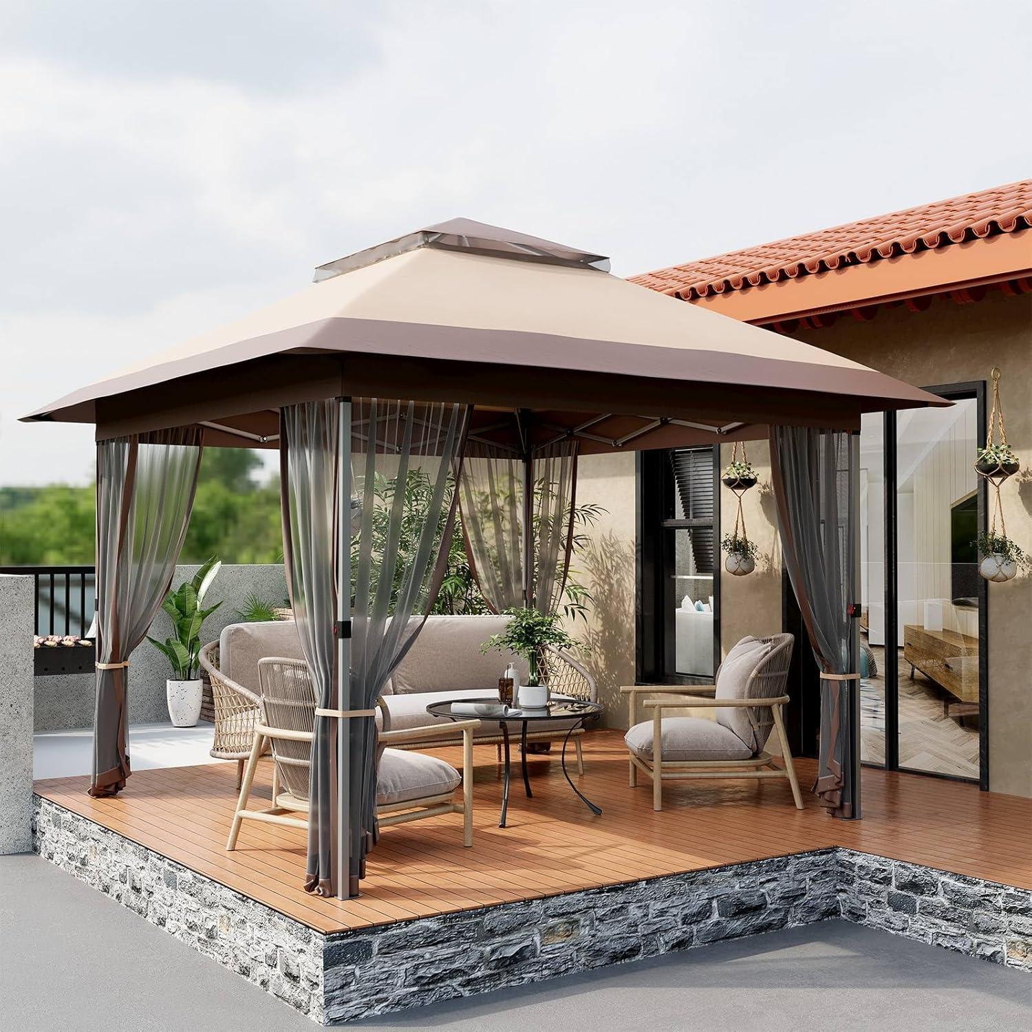 Gazebo Plegable GarveeLife 3.66x3.66m con Mosquitera