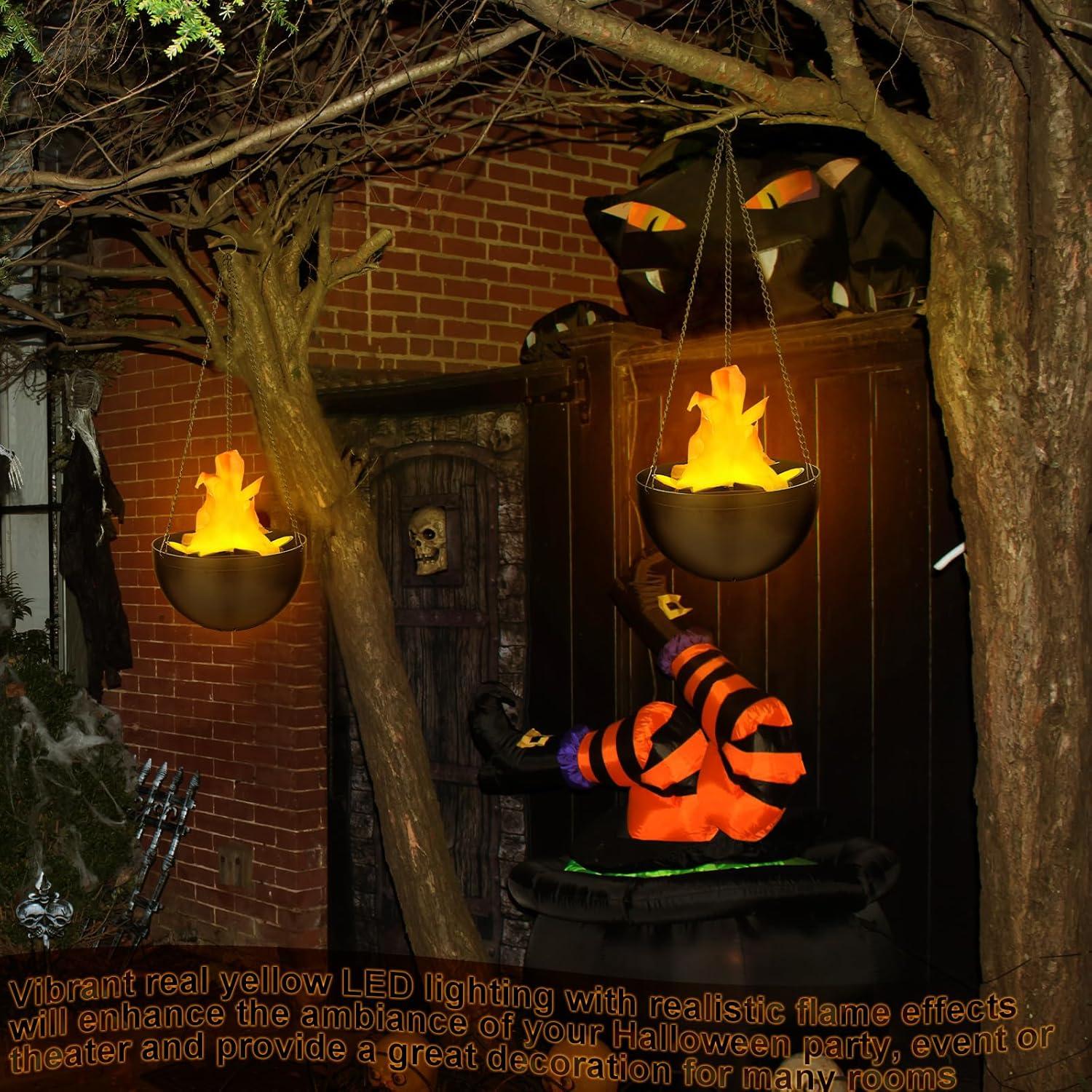 2 Luces LED Falsas de Fuego 3D Baquler 50cm para Decoración