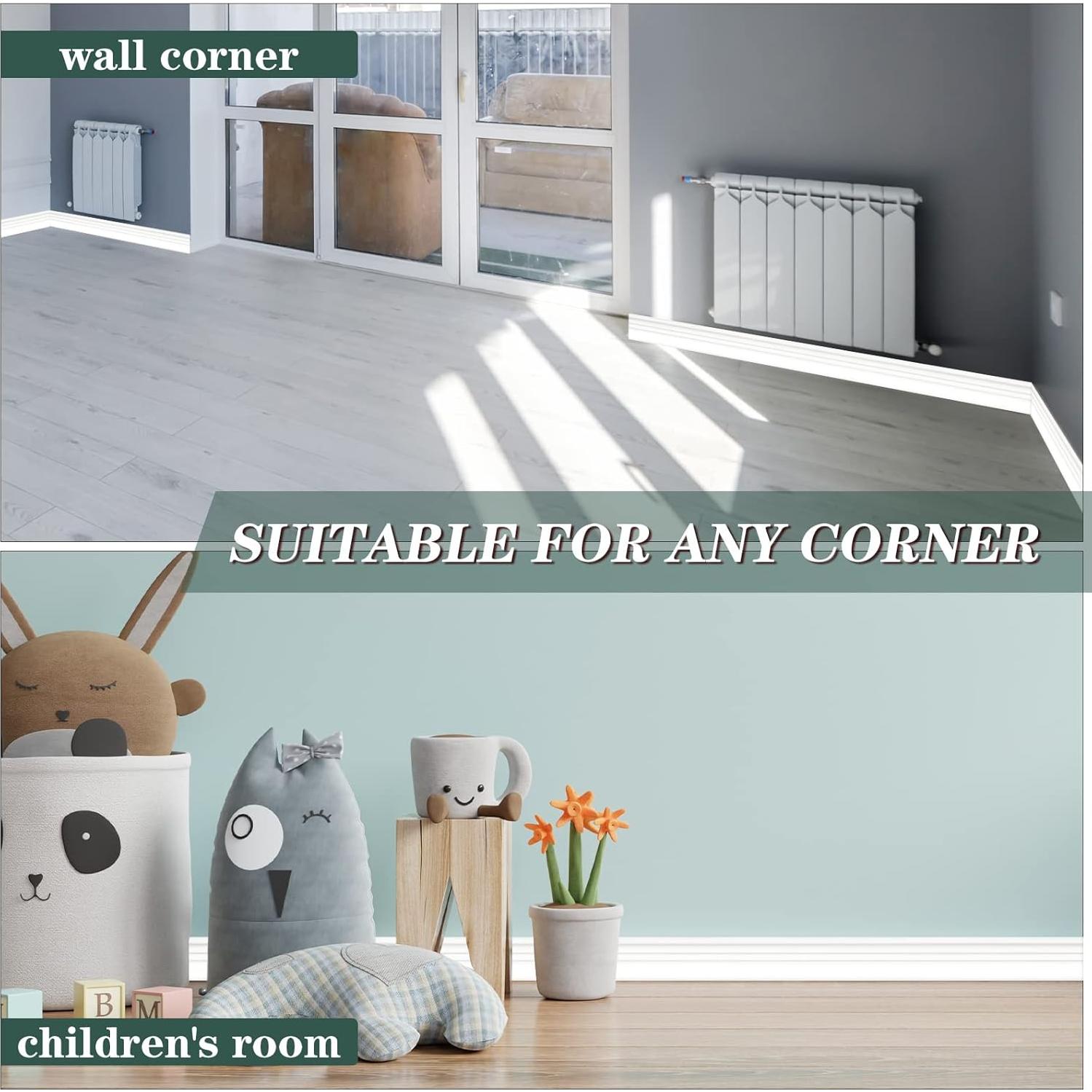 Moldura de Zócalo Autoadhesiva Sasylvia 2 Pcs 5m x 10cm Crema