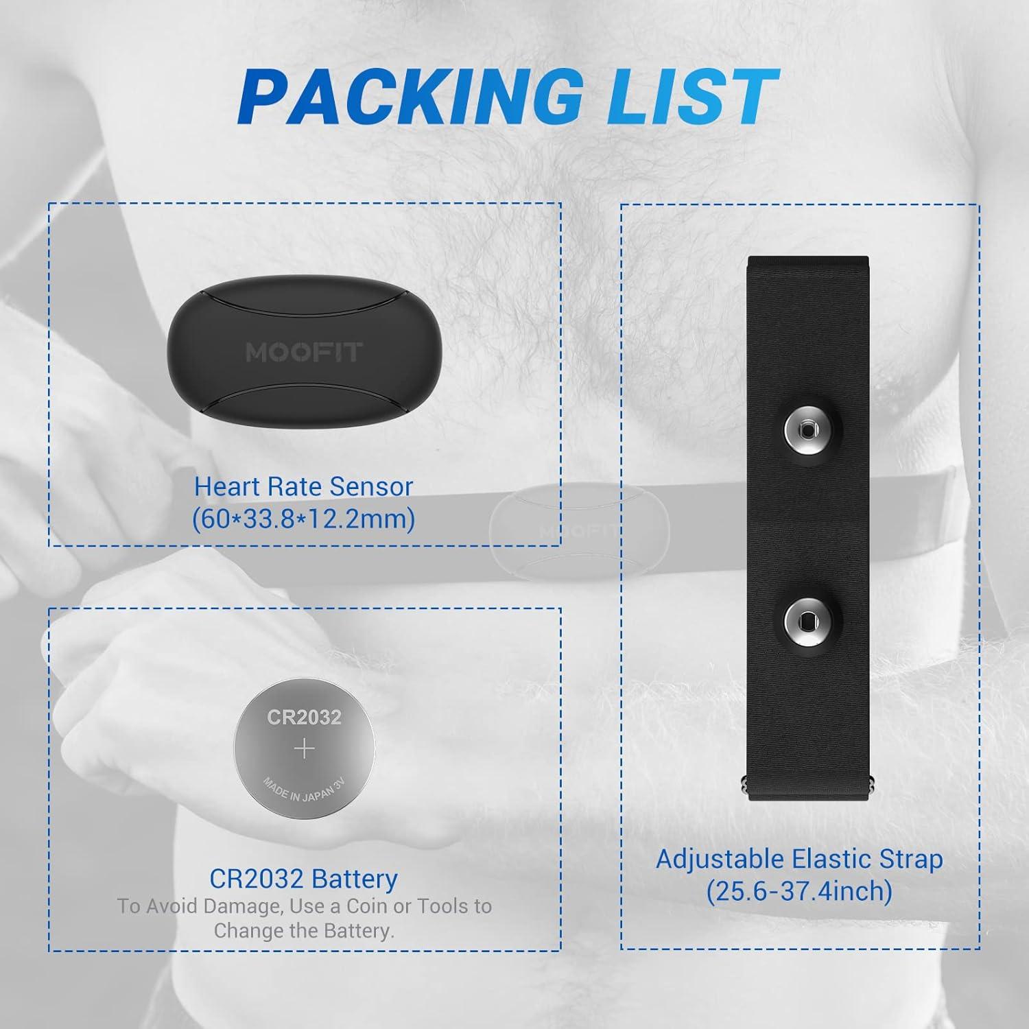 Monitor de Frecuencia Cardíaca moofit HR8 Correa Pecho IP67