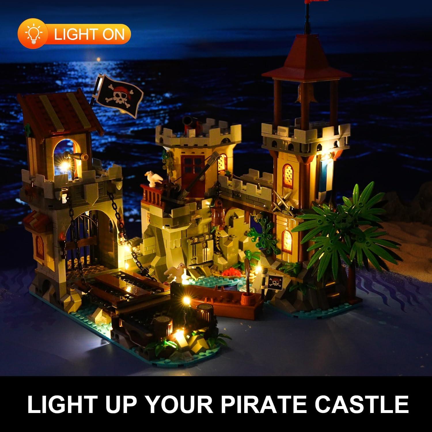 Juego de Construcción Castillo Pirata INSOON 1502 Piezas LED