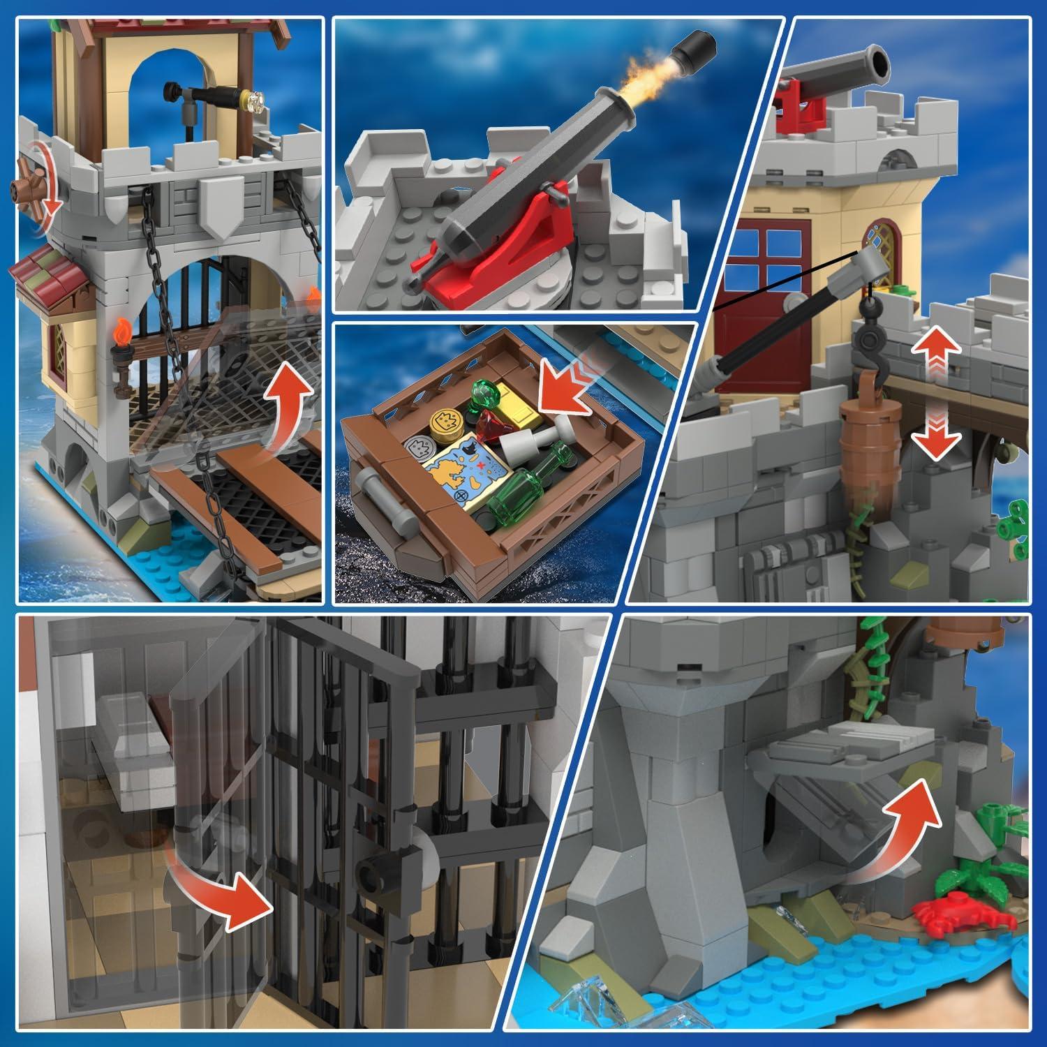 Juego de Construcción Castillo Pirata INSOON 1502 Piezas LED